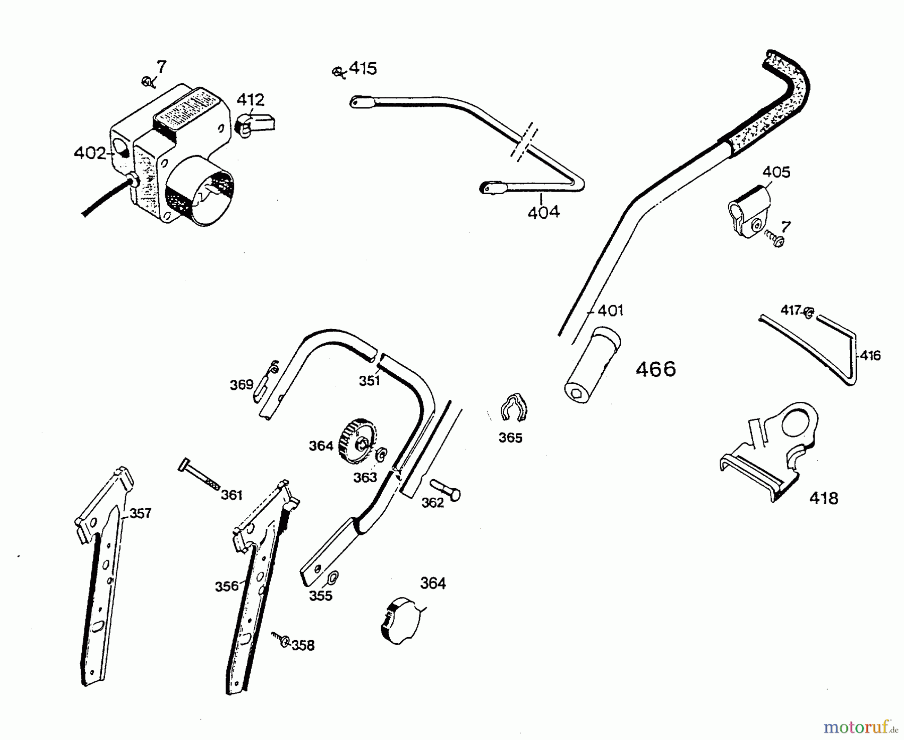  Wolf-Garten Elektromäher 6.42 E 4945083 Serie D  (1996) Holm