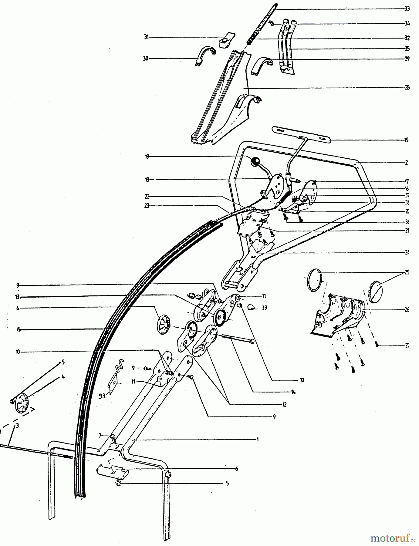  Wolf-Garten Motormäher mit Antrieb 4.46 BA 6910580 Serie A  (1996) Holm