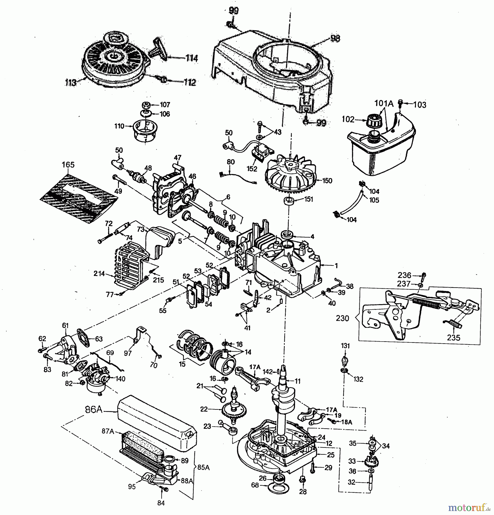  Wolf-Garten Benzinmotoren Tecumseh Vantage 35 2045000  (2003) Motor