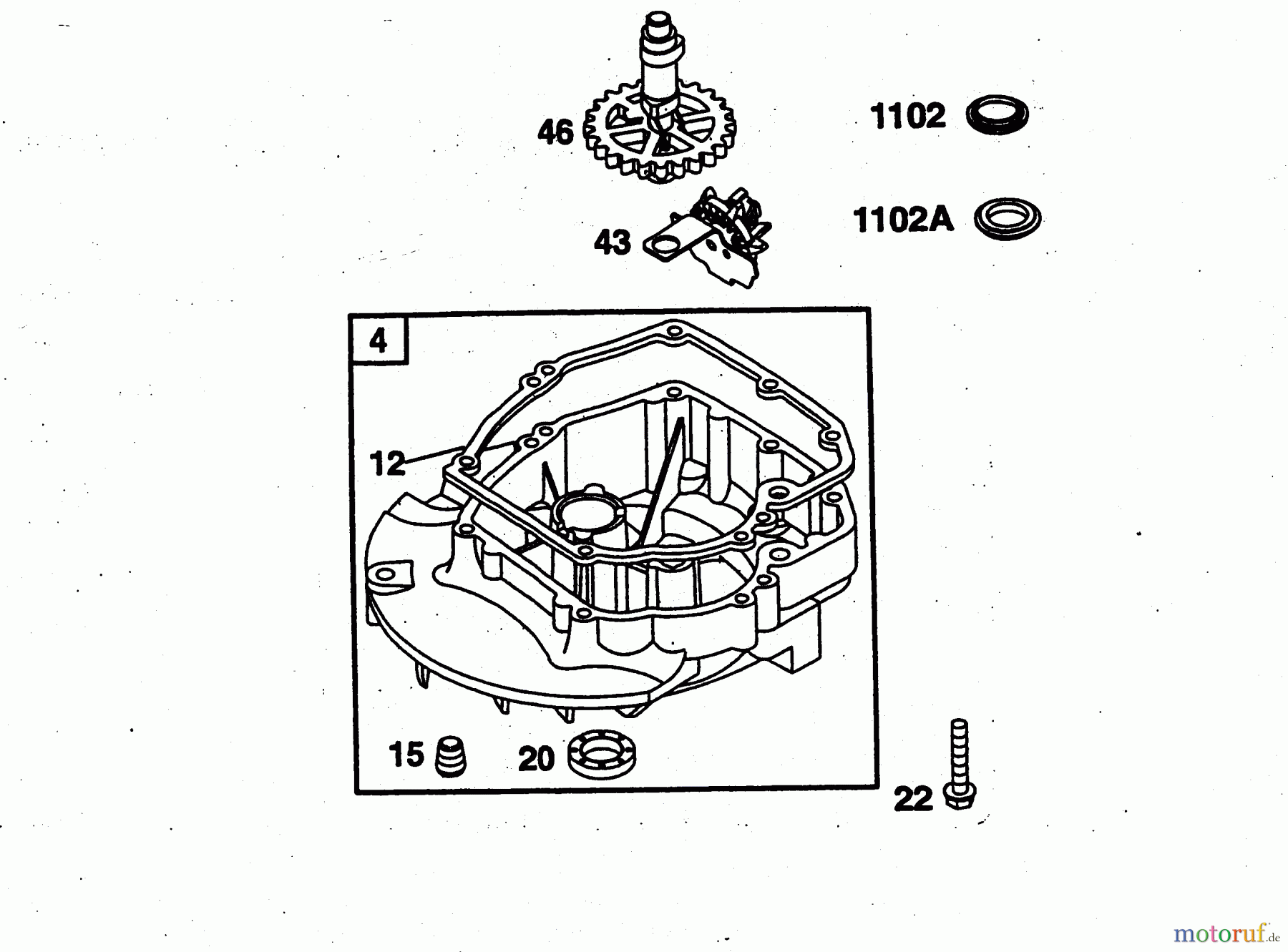  Wolf-Garten Benzinmotoren Briggs&Stratton Intek Edge SV 2057005  (2003) Nockenwelle, Ölwanne, Regler