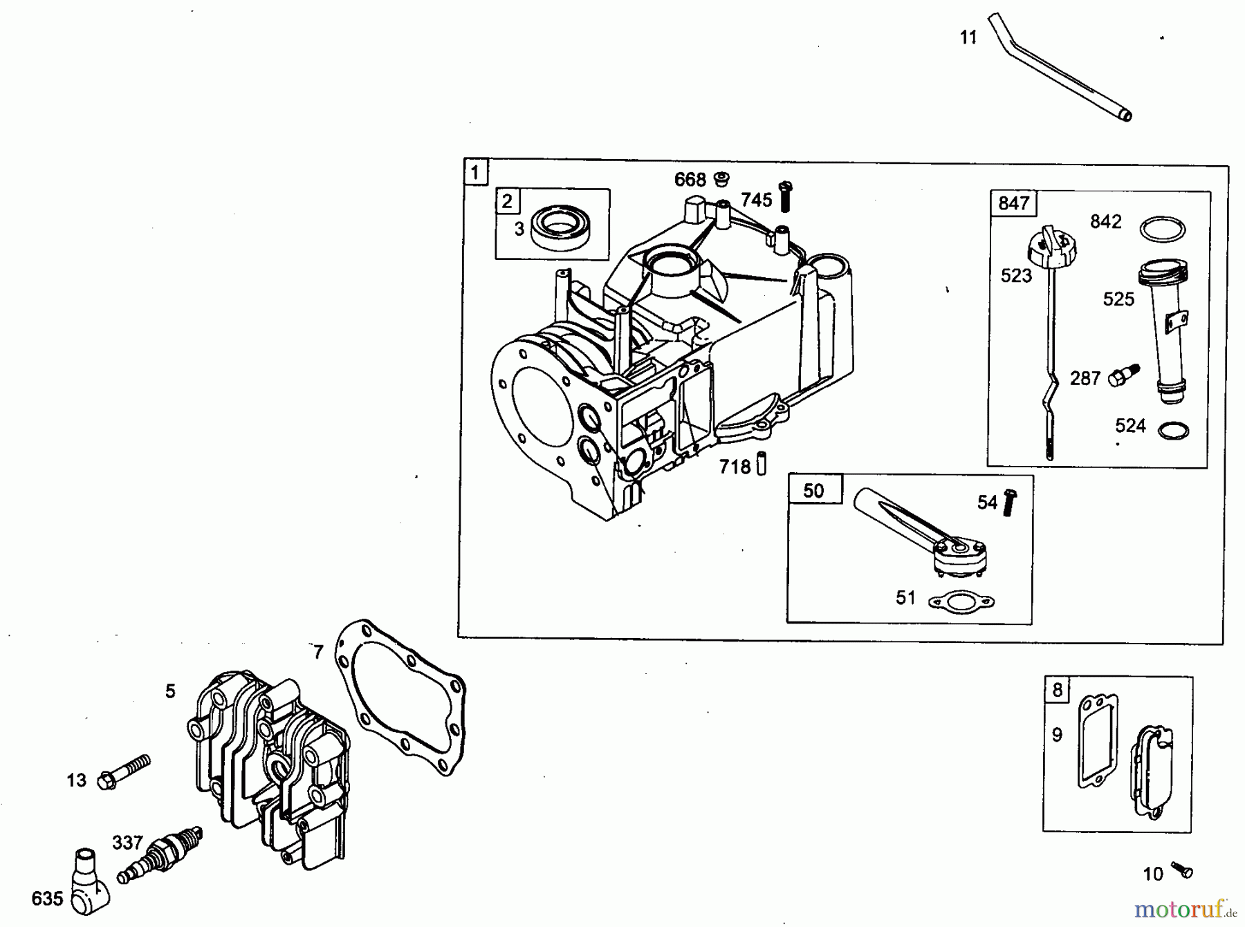  Wolf-Garten Benzinmotoren Briggs&Stratton Sprint XP 40 HVS 2056015  (2006) Kurbelgehäuse, Zylinderkopf