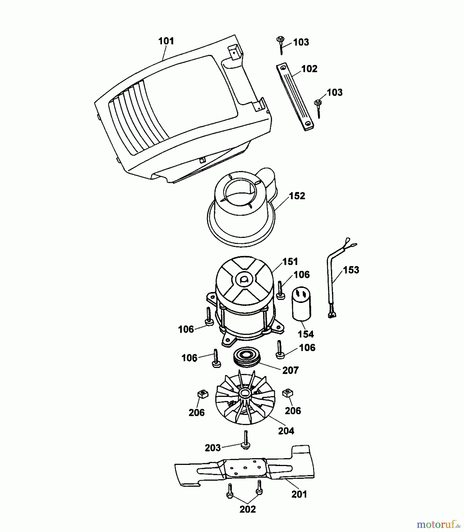  Wolf-Garten Elektromäher 2.38 E 4961080 Serie A  (2002) Abdeckhaube Motor, Messer, Motor