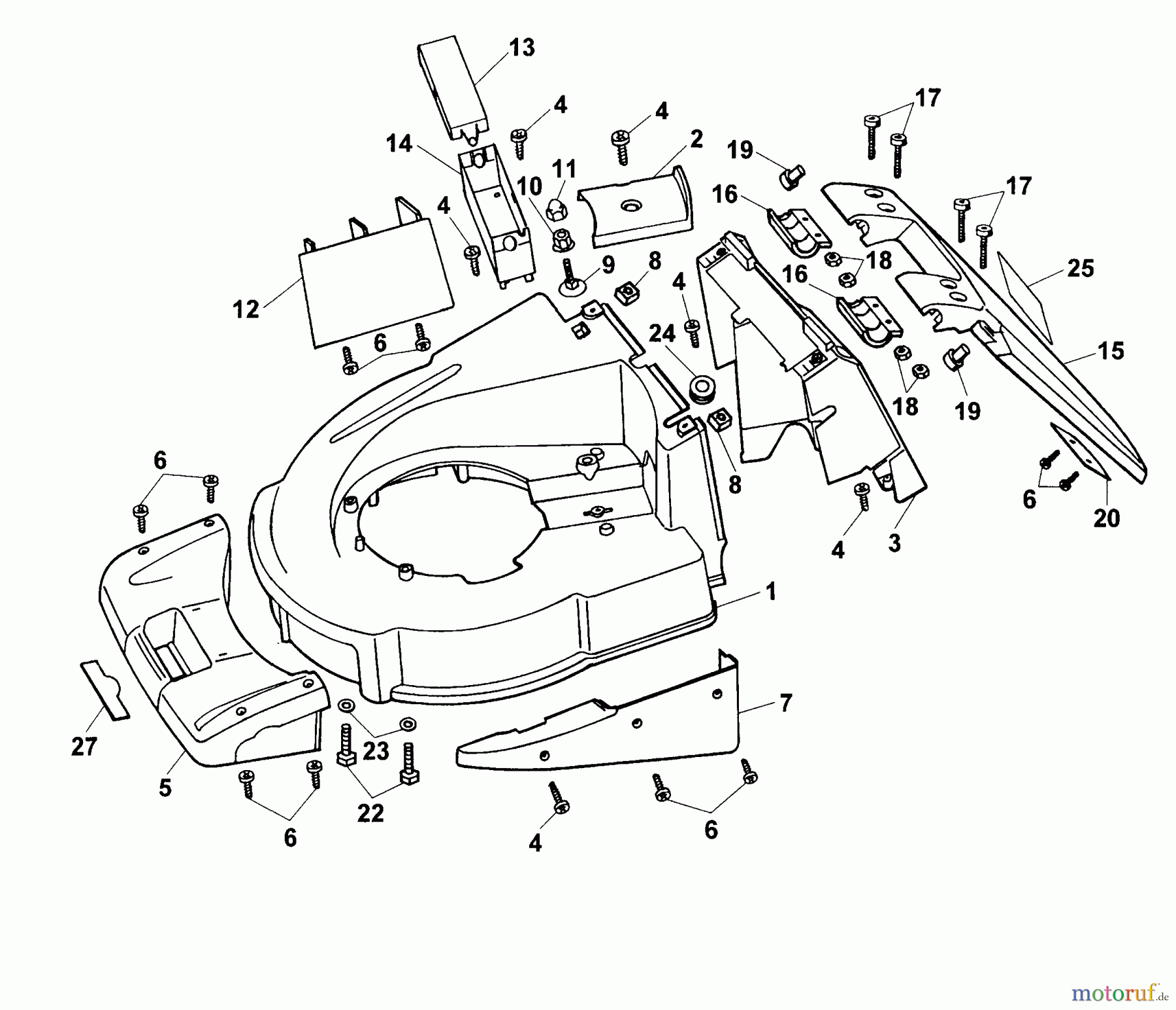  Wolf-Garten Motormäher Concept 43 B 4349000 Serie A  (2000) Mähwerksgehäuse