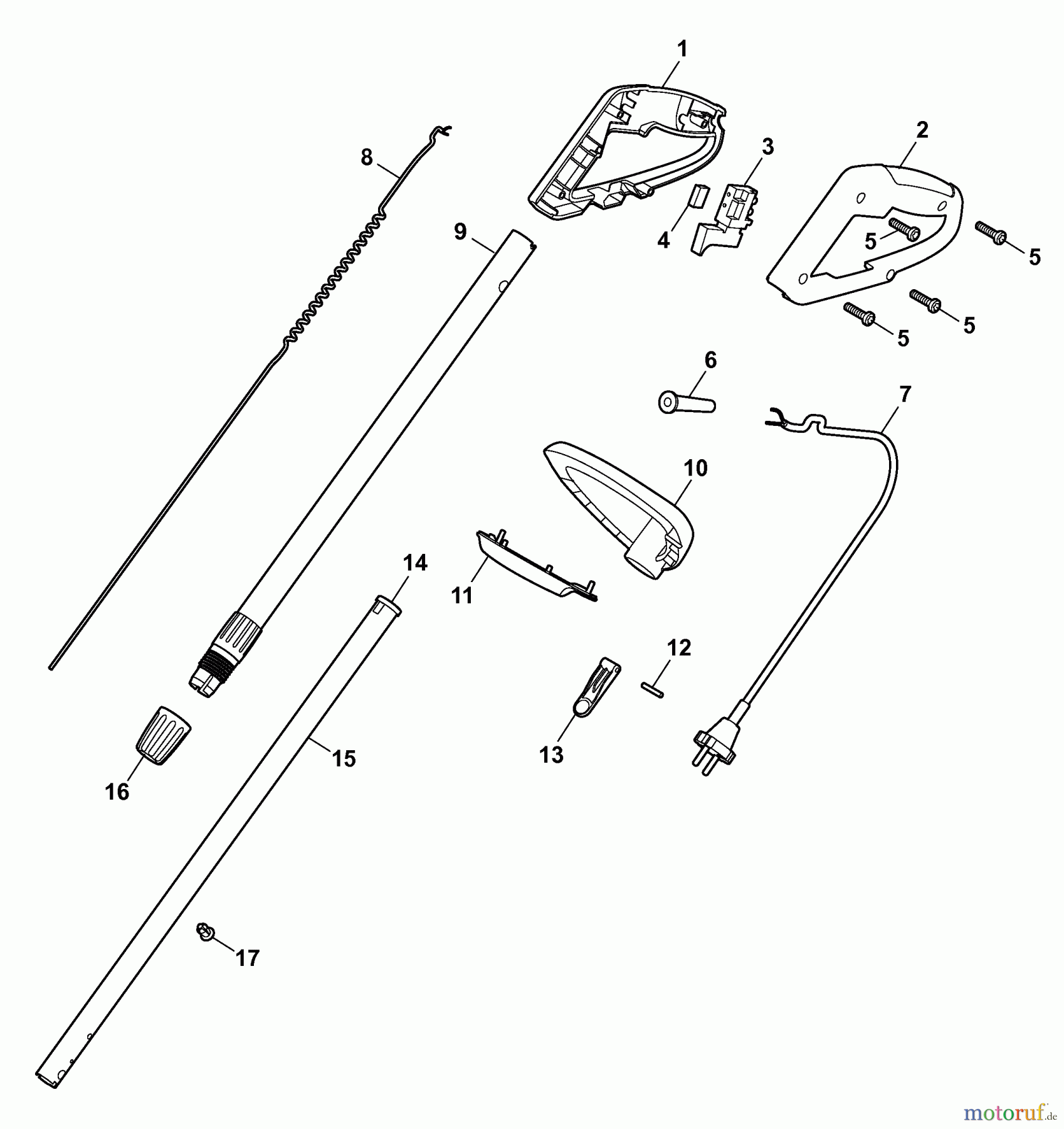  Wolf-Garten Elektrotrimmer GT 840 7130000 Serie E, F  (2006) Holm