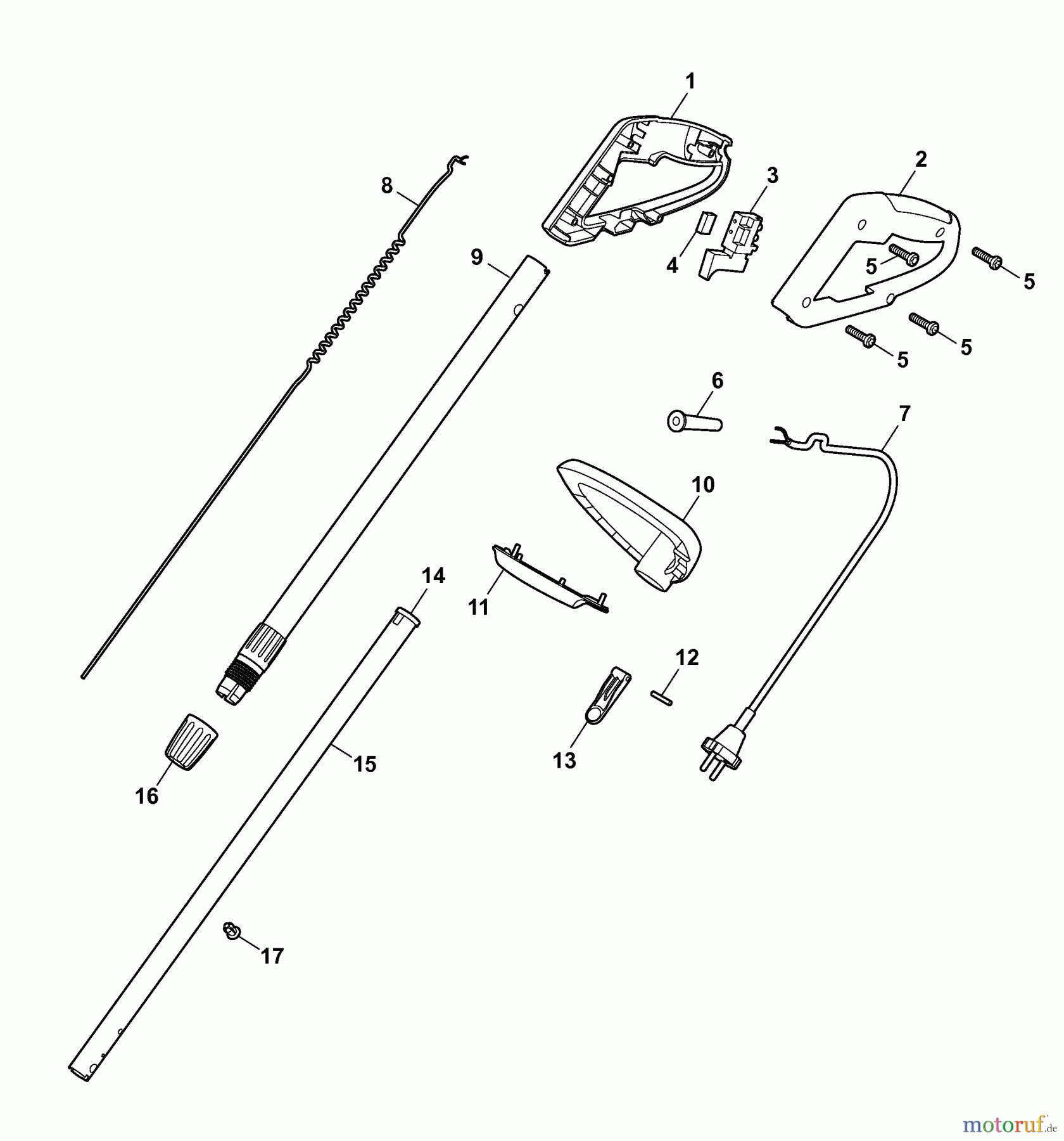  Wolf-Garten Elektrotrimmer GT 840 7130005 Serie B  (2006) Holm