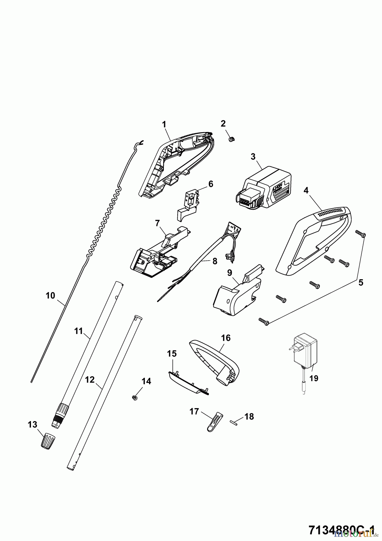  Wolf-Garten Akkutrimmer Li-Ion Power GT 815 7134880 Serie C  (2009) Holm