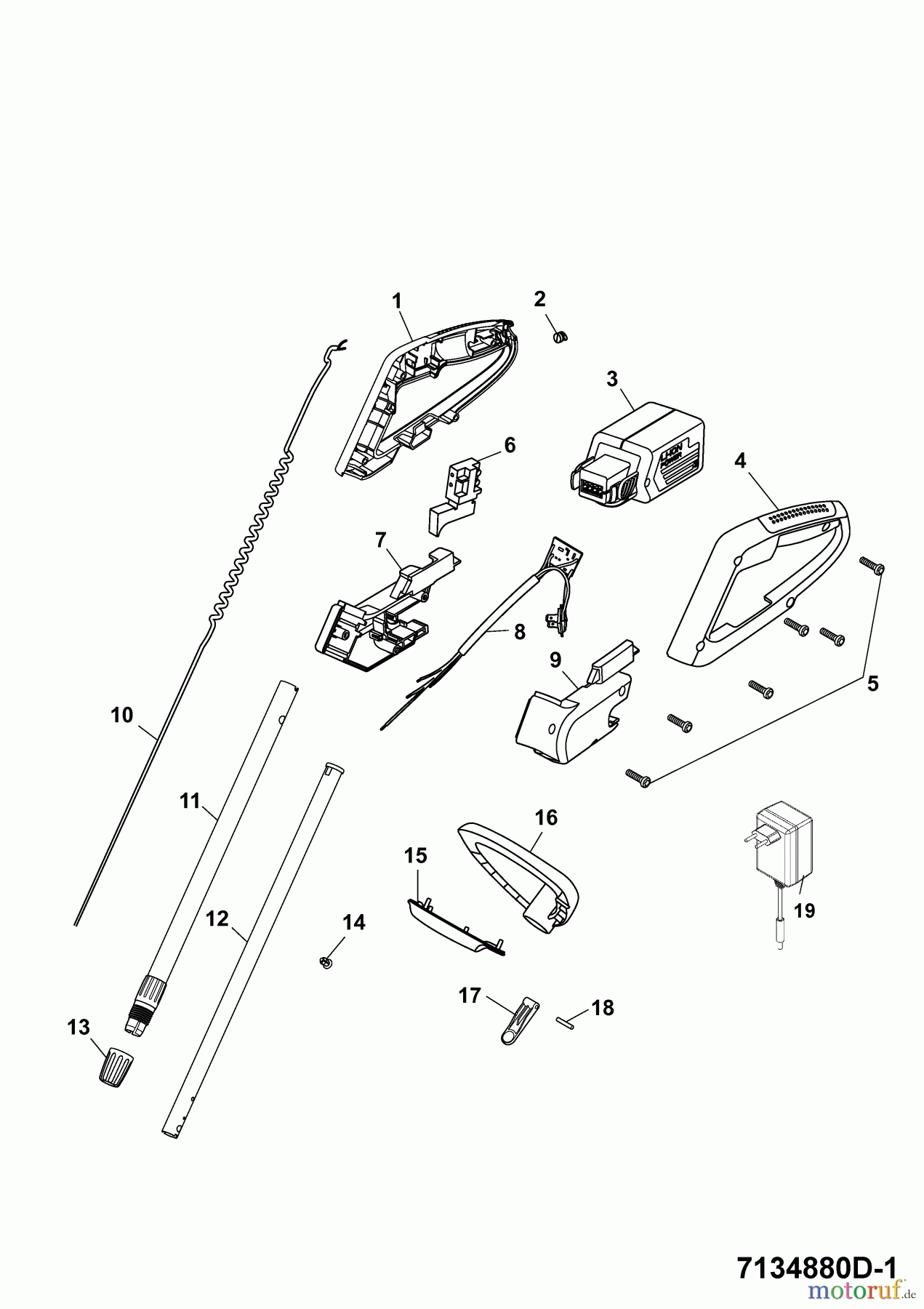  Wolf-Garten Akkutrimmer Li-Ion Power GT 815 7134880 Serie D  (2009) Holm