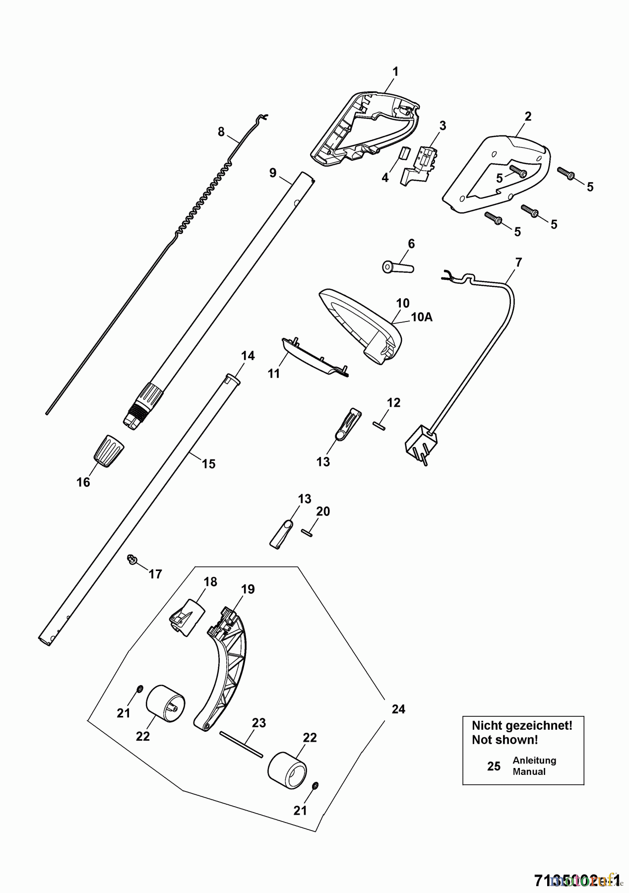  Wolf-Garten Elektrotrimmer GT 845 7135002 Serie E  (2007) Holm