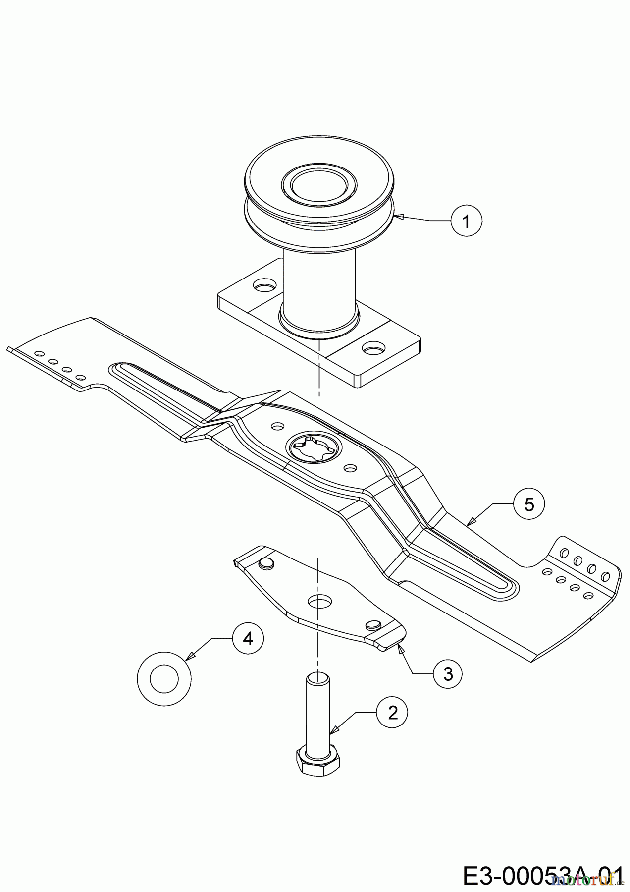  Wolf-Garten Motormäher mit Antrieb Expert 46 B S 12A-YA5L650  (2018) Messer, Messeraufnahme