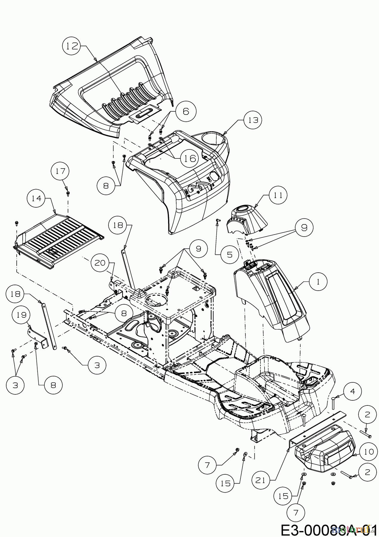  Wolf-Garten Rasentraktoren Scooter 13C326SC650  (2020) Frontgewicht, Verkleidungen