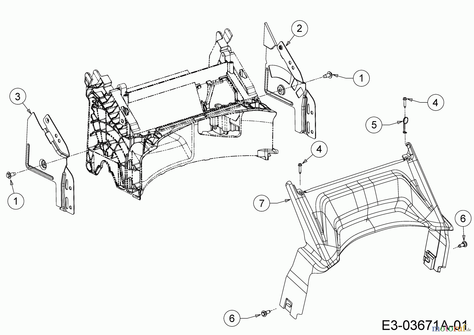  Wolf-Garten Motormäher Expert 460 11A-TUKC650  (2014) Abdeckung hinten