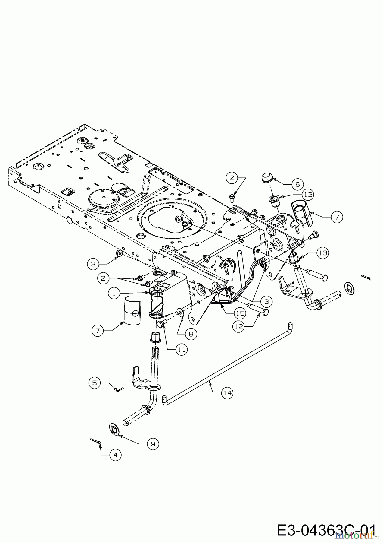  Wolf-Garten Rasentraktoren E 13/92 T 13I2765E650  (2017) Vorderachse