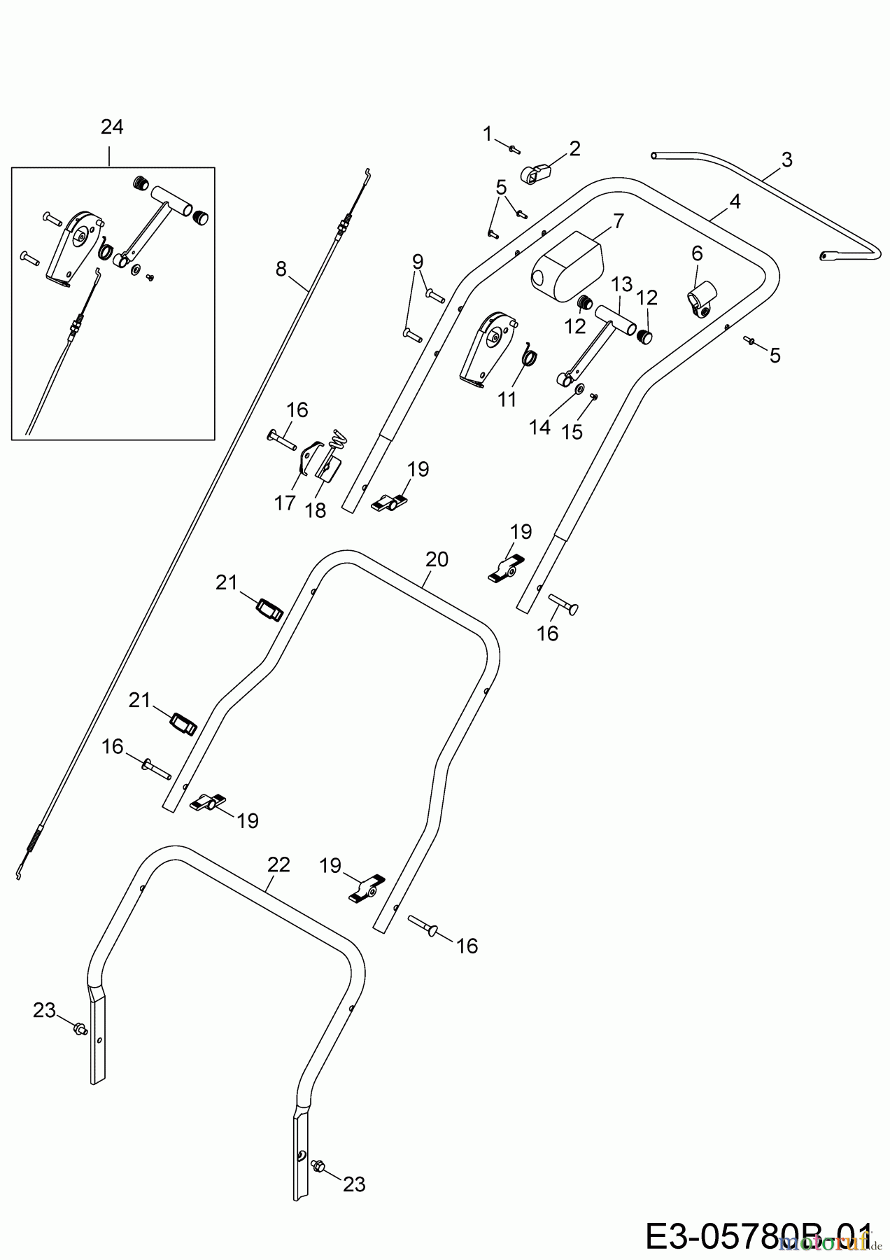  Wolf-Garten Motorvertikutierer Expert UV 40 B 16BG8D0F650  (2017) Holm, Schalter