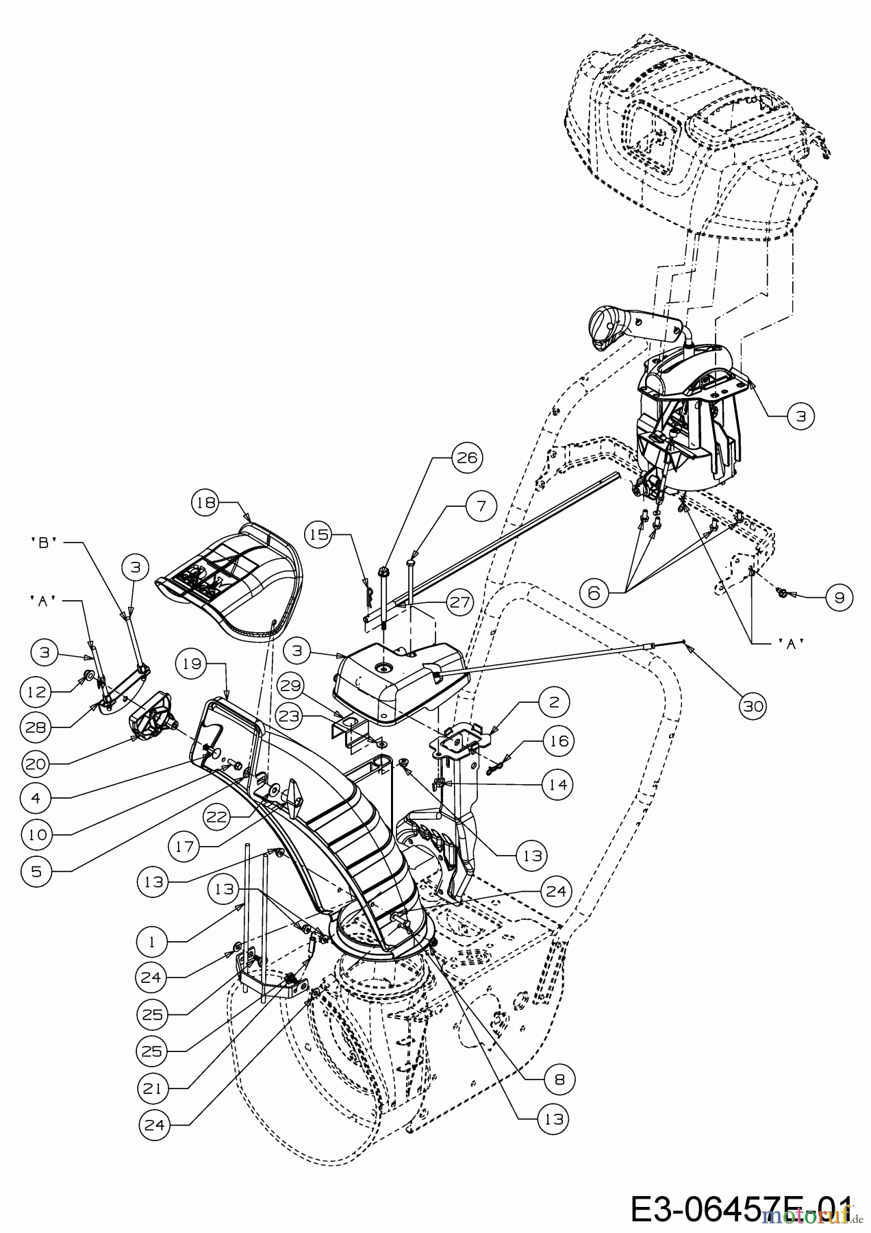  Wolf-Garten Schneefräsen SF 66 E 31AY5FT3650  (2019) Auswurfschacht, Joystick