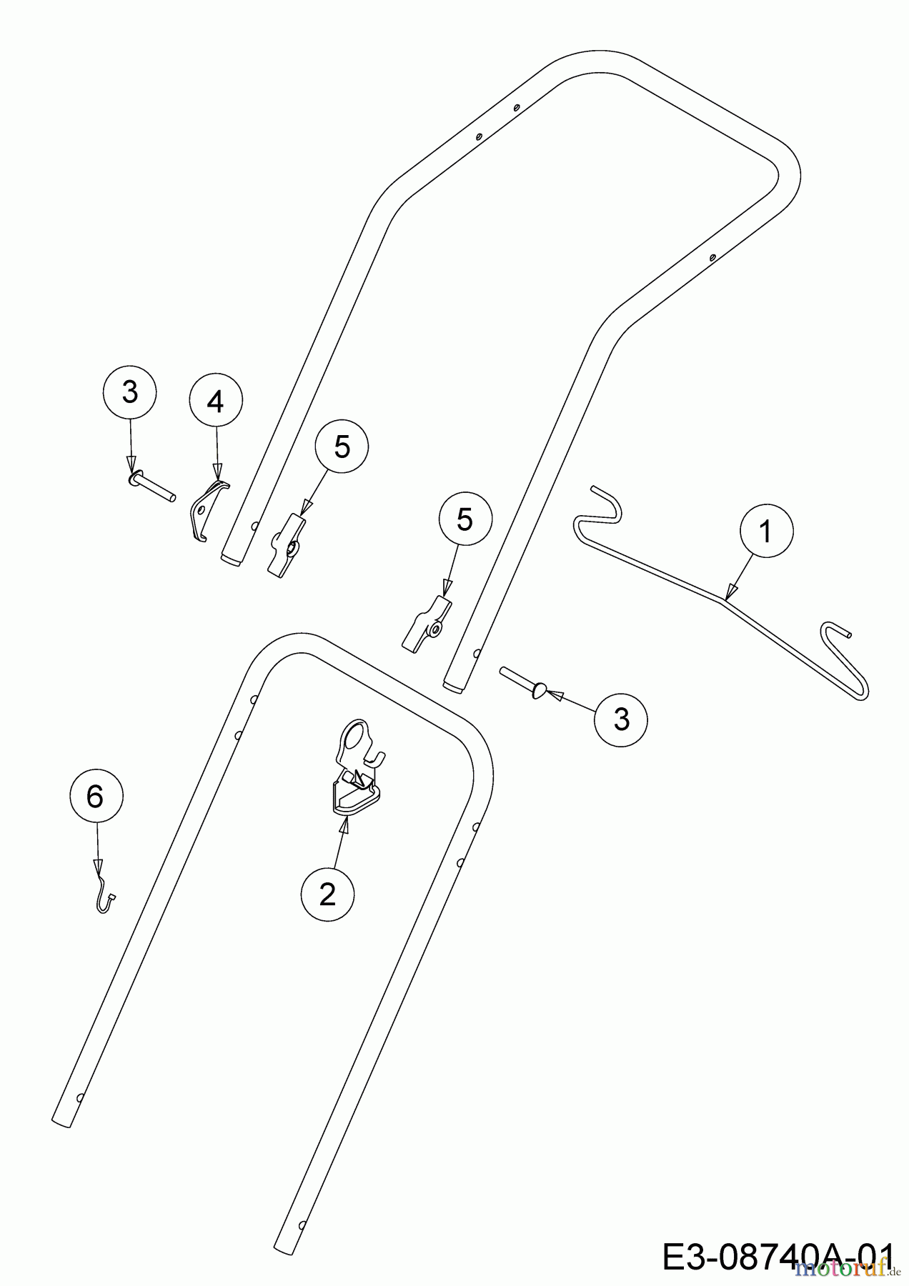  Wolf-Garten Elektromäher Expert 34 E 18CWF1S-C50  (2015) Befestigungsteile Holm