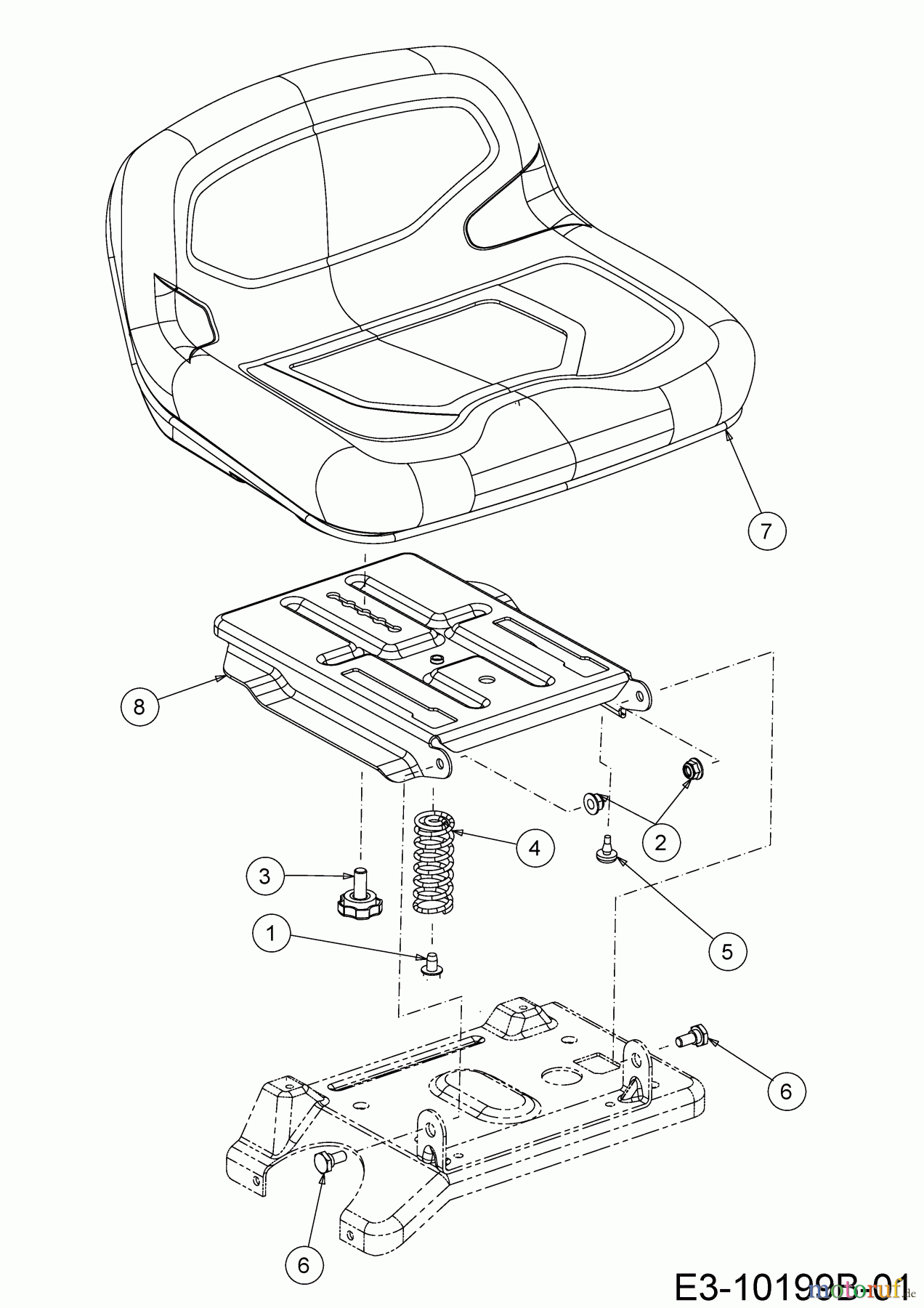  Wolf-Garten Rasentraktoren Scooter 13B326SC650  (2020) Sitz, Sitzträger