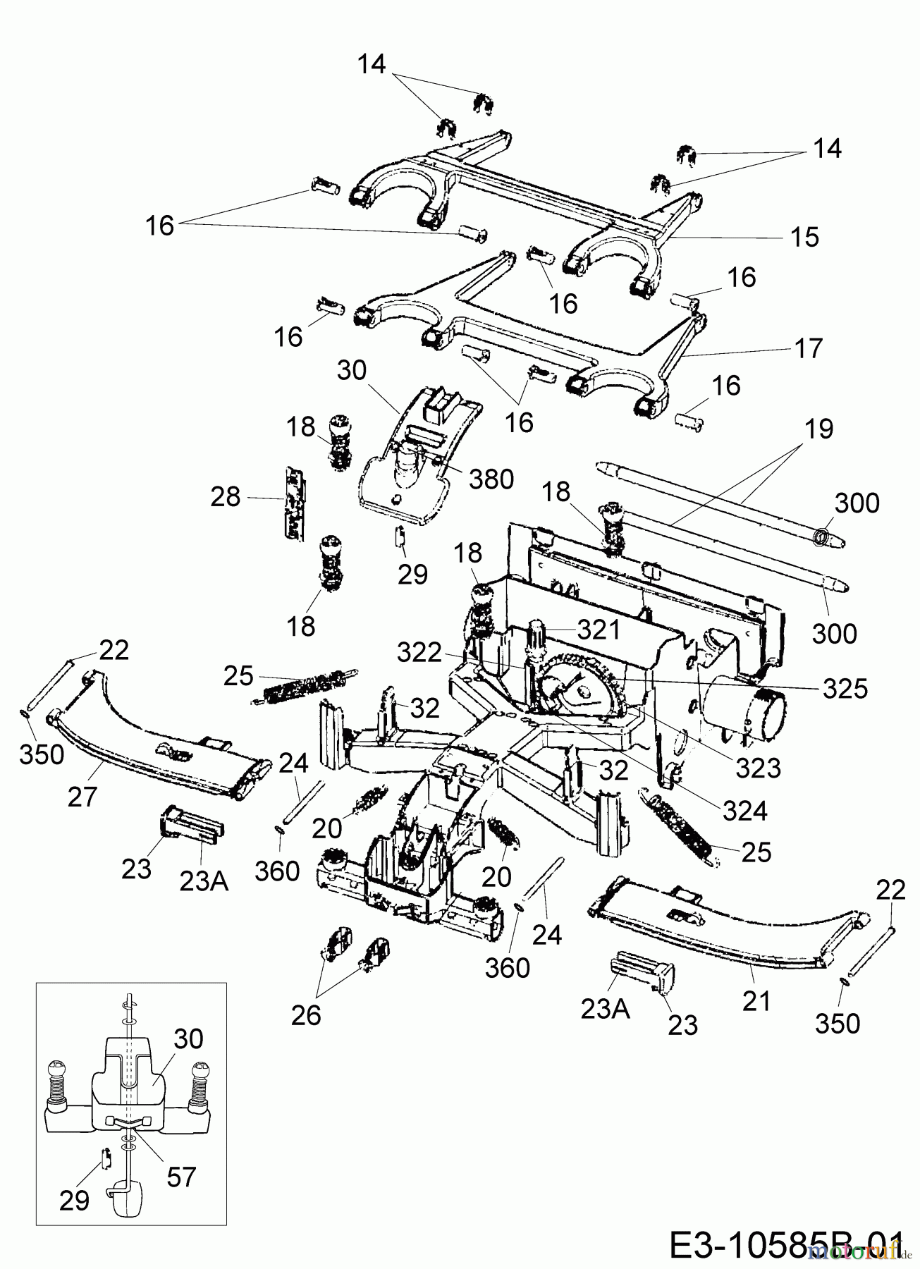  Wolf-Garten Mähroboter Robo Scooter 1800 18AO18LF650  (2014) Frontplatine, Höhenverstellung, Schwimmer