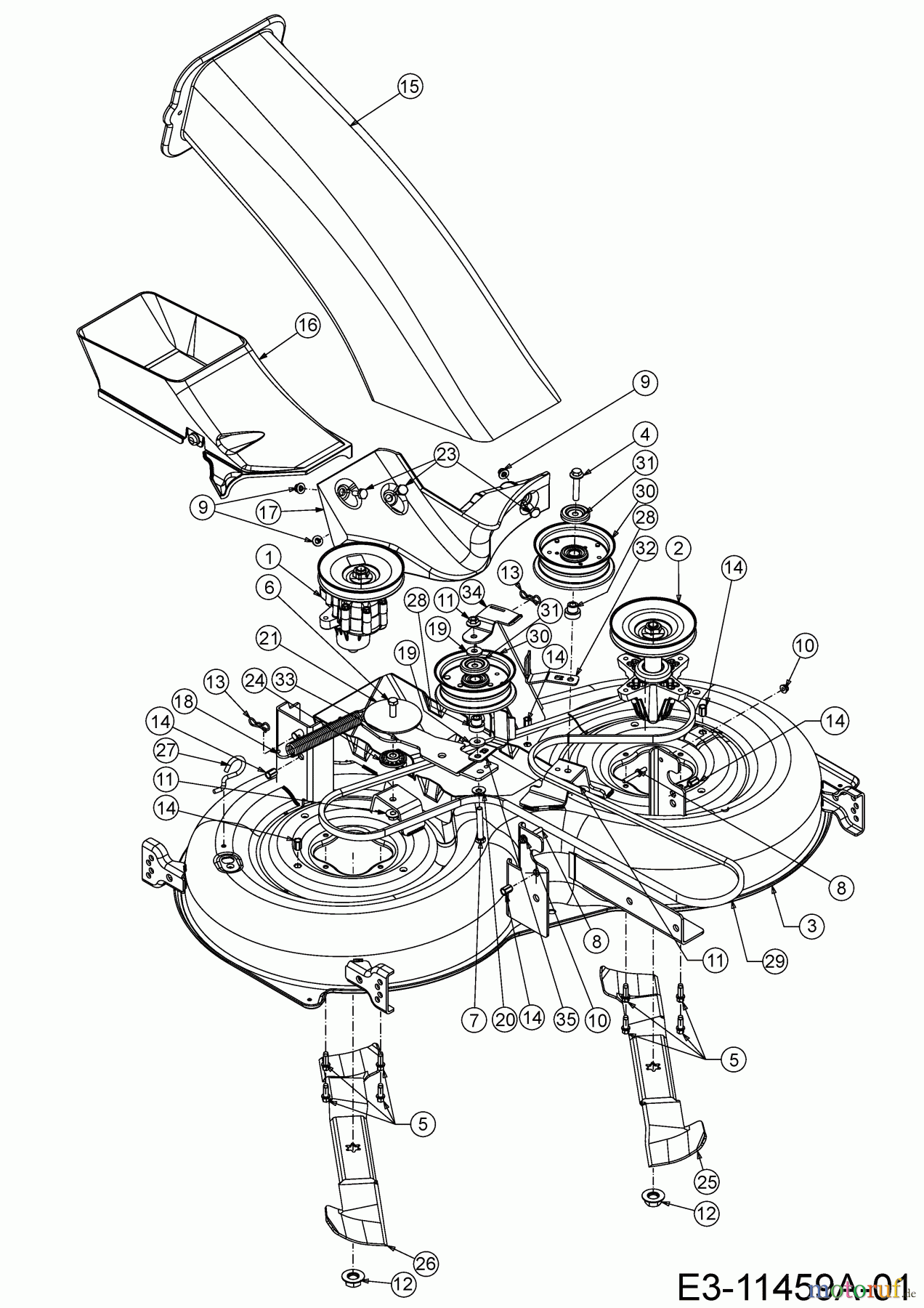  Wolf-Garten Rasentraktoren 106.220 HP 13PAA1VR650  (2019) Mähwerk R