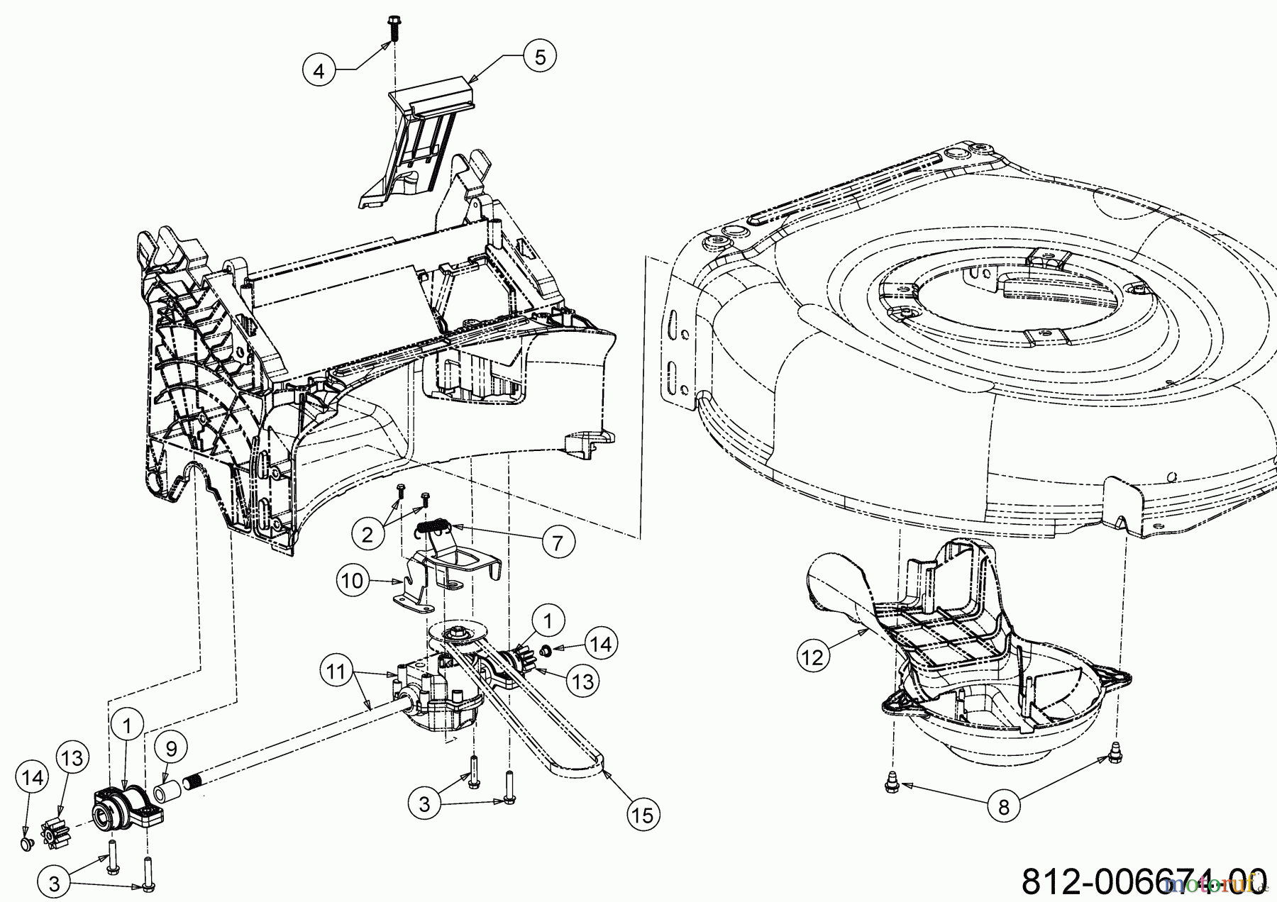  Wolf-Garten Motormäher mit Antrieb A 4600 A 12C-TOSC650 (2021) Getriebe, Keilriemen