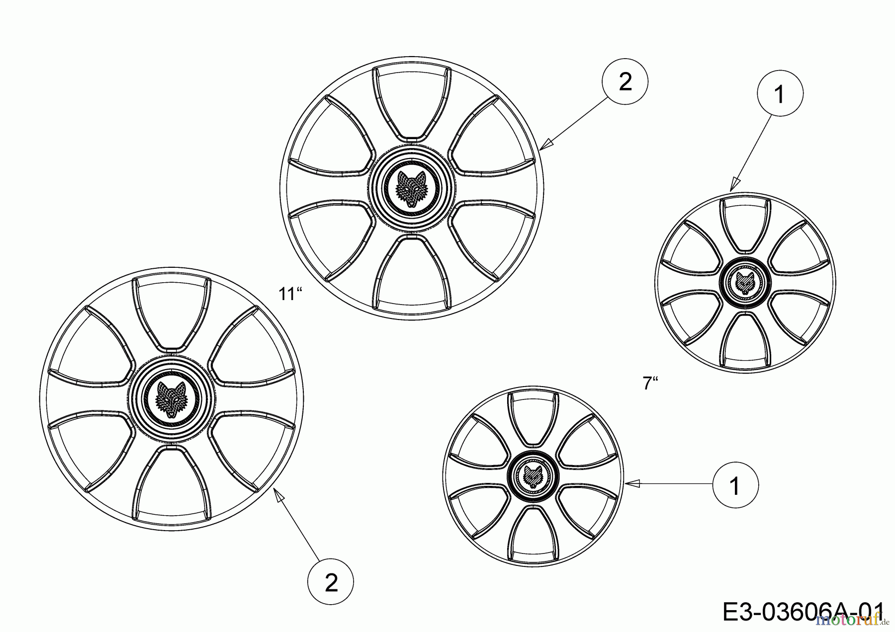  Wolf-Garten Motormäher mit Antrieb A 460 ASPHWIS 12DYTVB9650 (2022) Radkappen