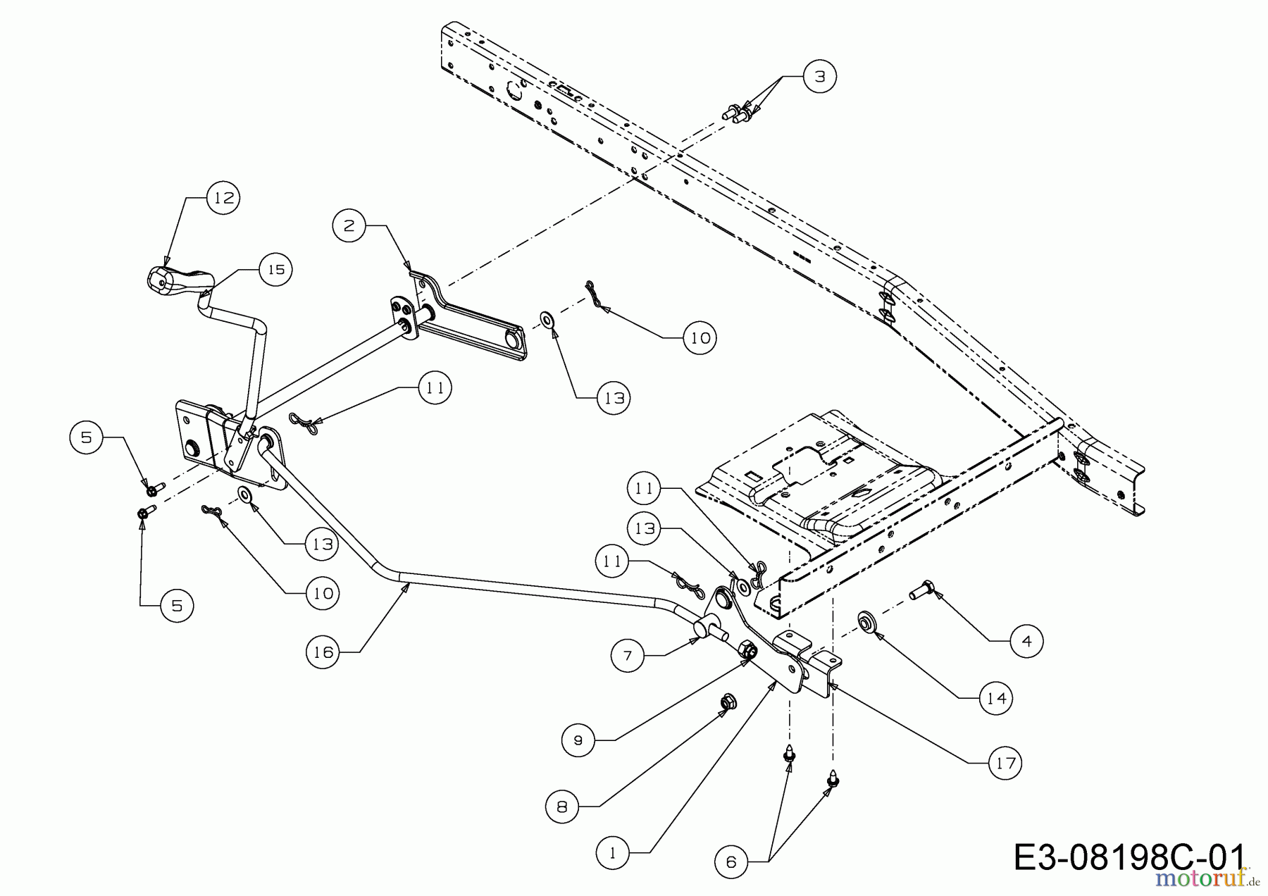  Wolf-Garten Rasentraktoren Scooter Mini / RDE 60 M 13A326SC650M  (2015) Mähwerksaushebung