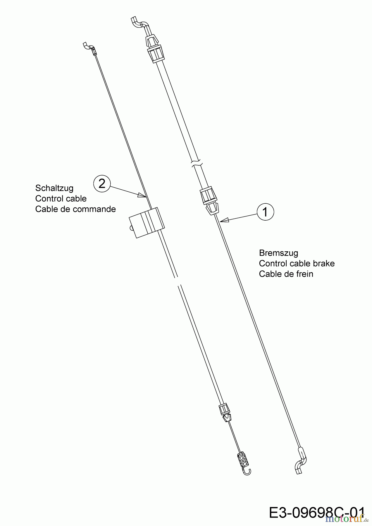  Wolf-Garten Motormäher mit Antrieb A 4600 A 12C-TOSC650 (2021) Bremszug, Schaltzug