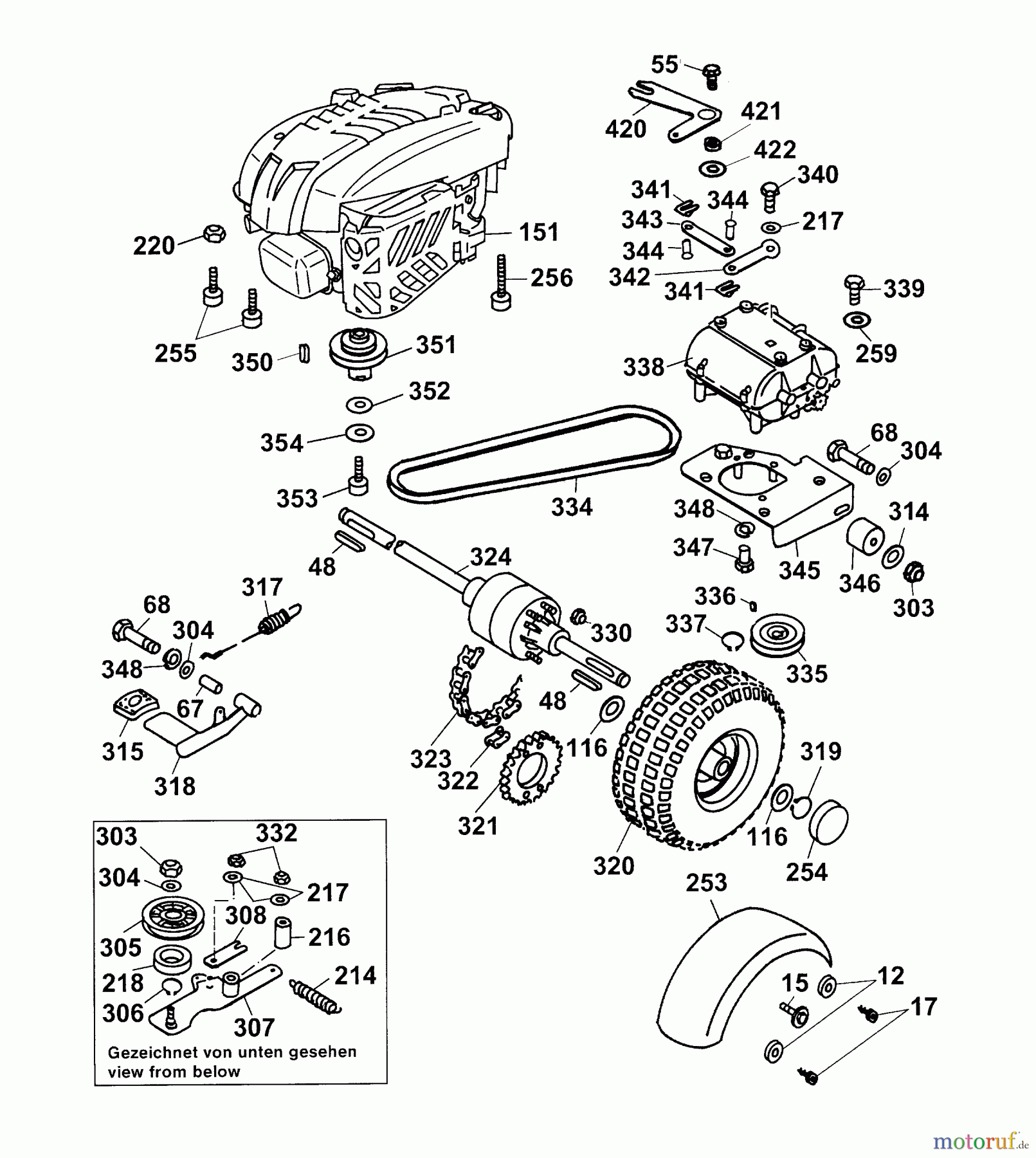  Wolf-Garten Scooter Scooter SV 4 6155000 Serie D  (2003) Differential, Fahrantrieb, Motor