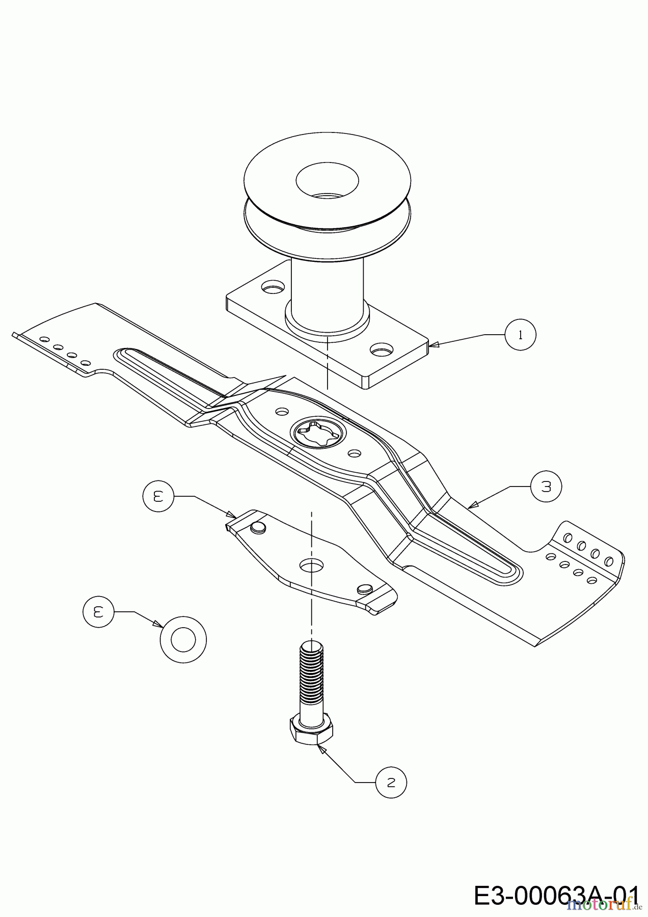  WOLF-Garten Expert Motormäher mit Antrieb Expert 46 B SP 12ABYA7F650  (2018) Messer, Messeraufnahme