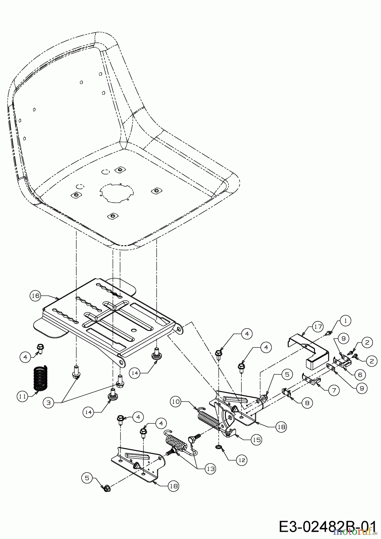  WOLF-Garten Expert Rasentraktoren E 13/92 T 13I2765E650  (2017) Sitzträger