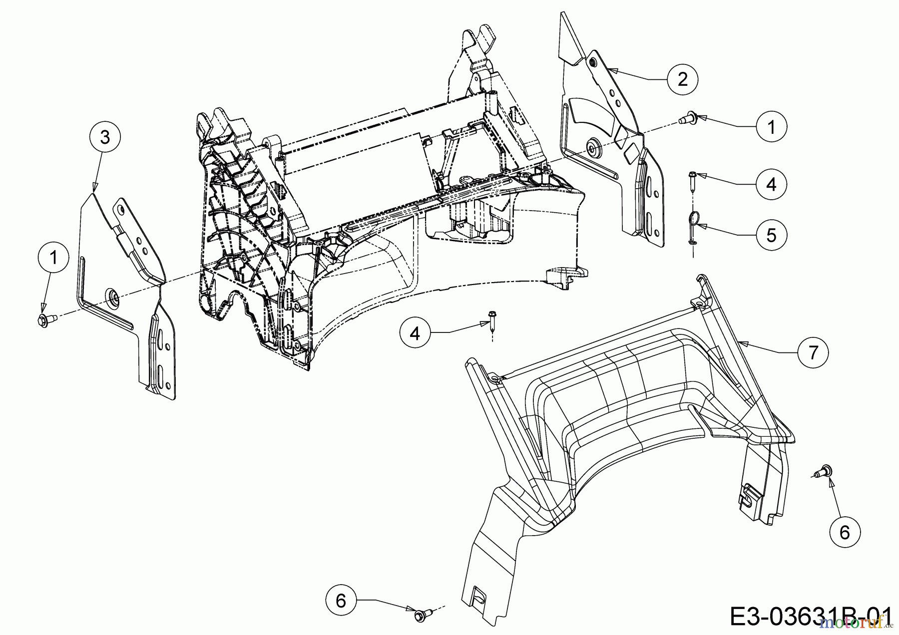  Wolf-Garten Motormäher mit Antrieb AH 4200 H 12A-LV5B650  (2018) Abdeckung hinten