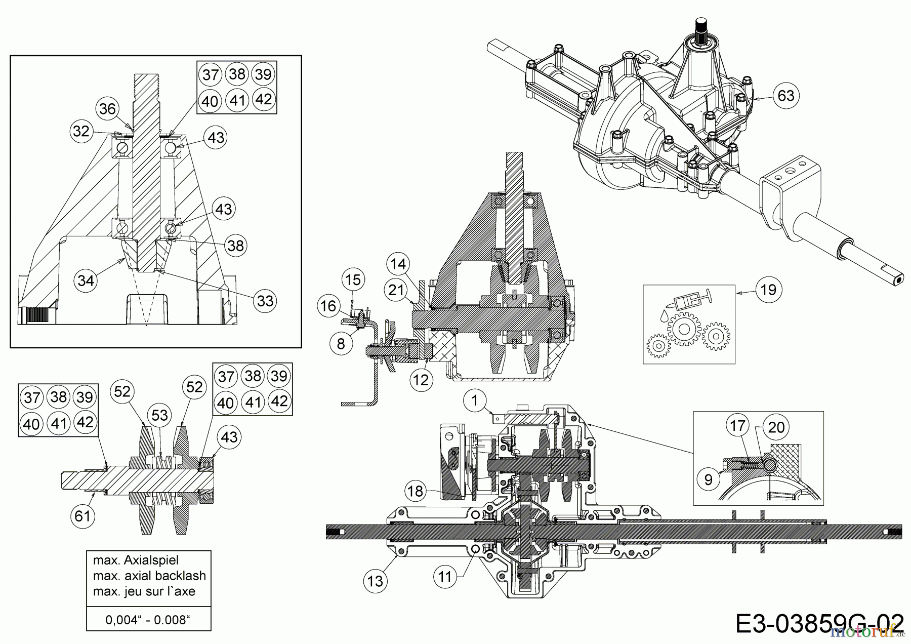  WOLF-Garten Expert Rasentraktoren E 13/92 T 13H2765E650  (2017) Getriebe