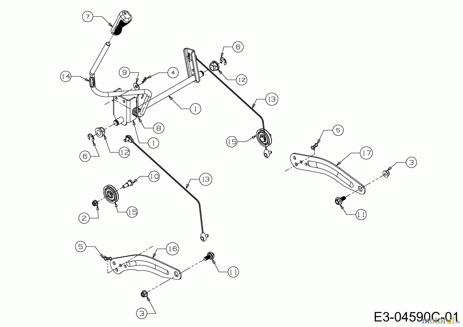  WOLF-Garten Expert Rasentraktoren Expert 107.175 A 13BD90WG650  (2014) Mähwerksaushebung