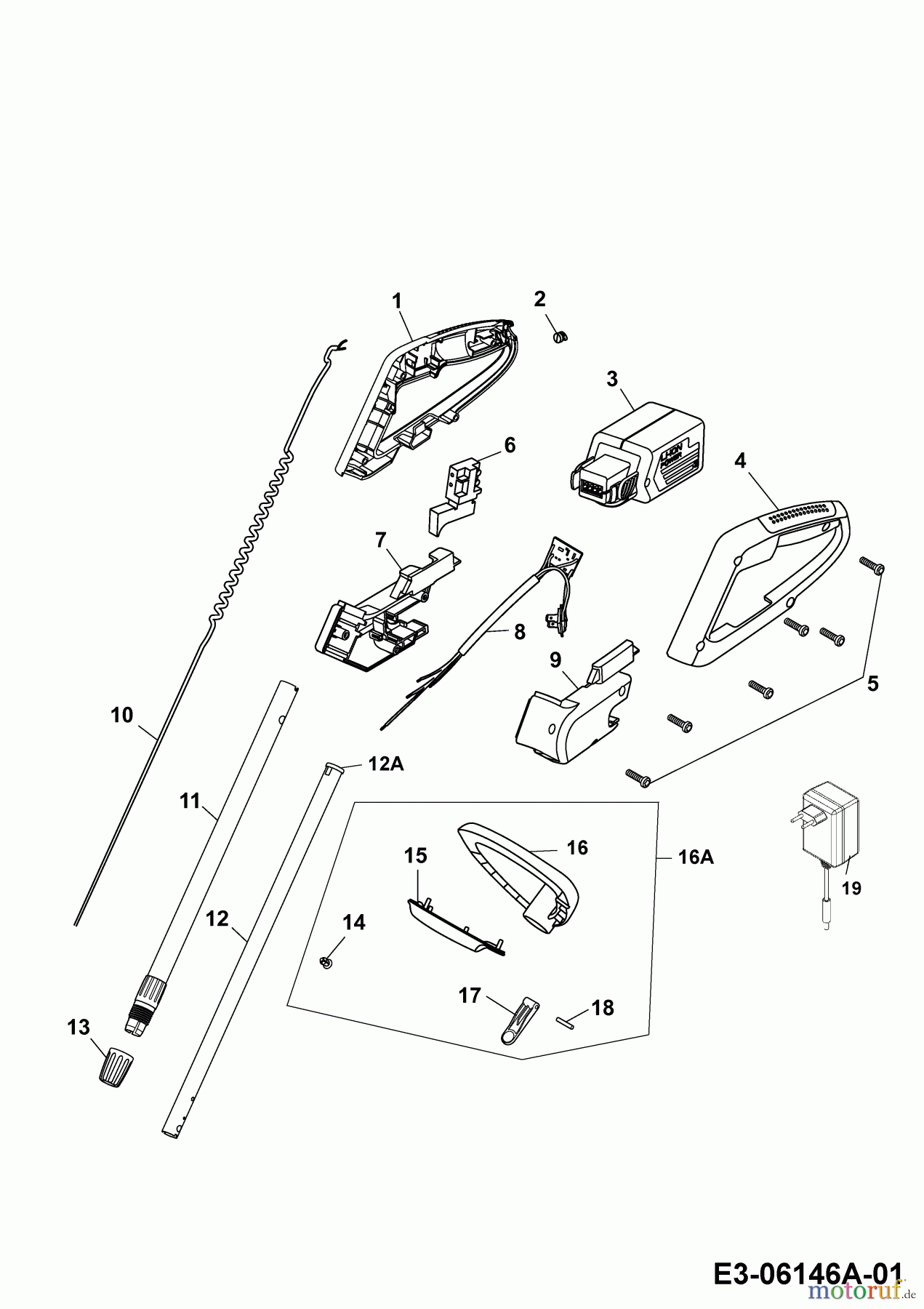  Wolf-Garten Akkutrimmer Li-Ion Power GT 815 7134880 Serie E  (2010) Holm