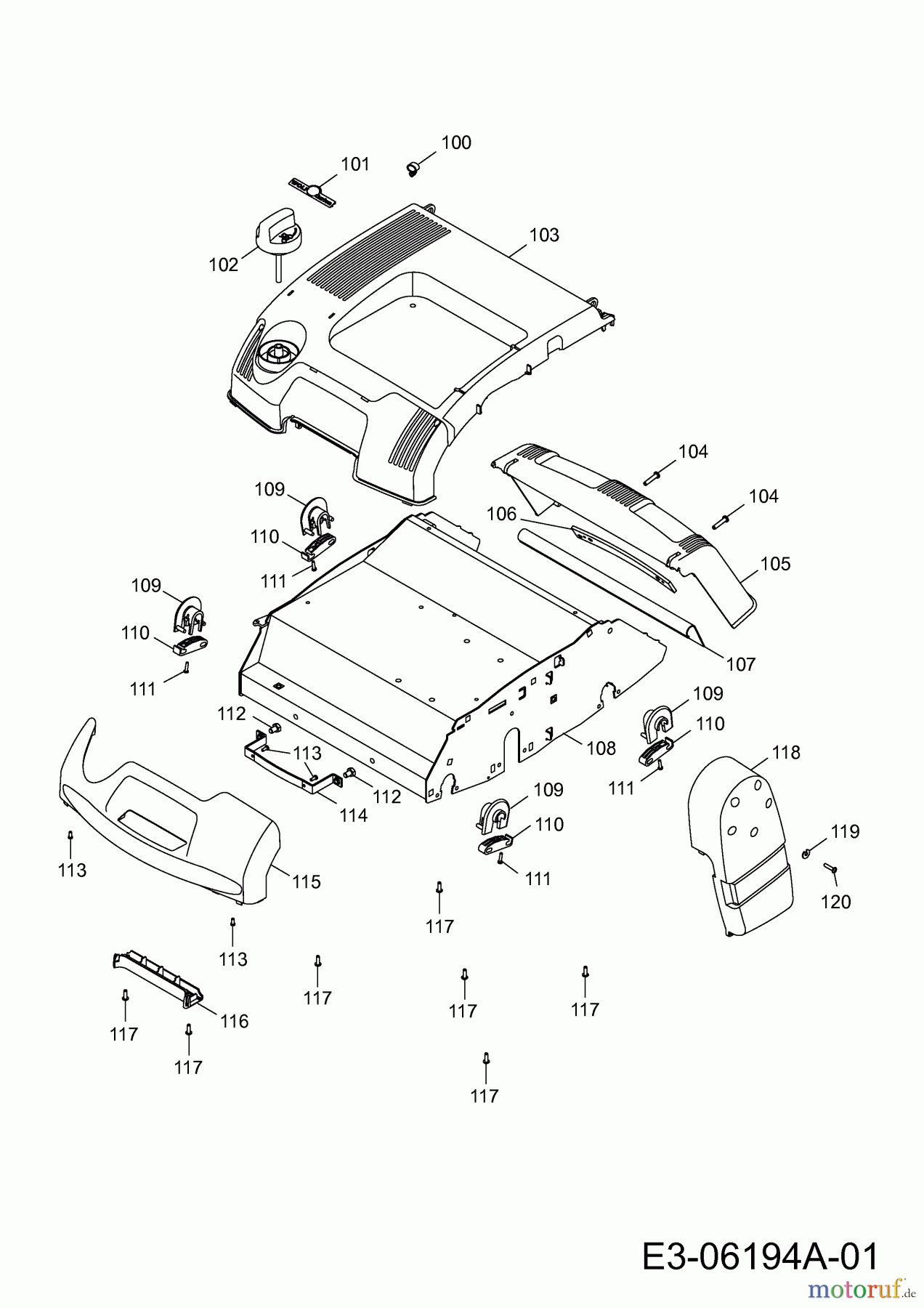  Wolf-Garten Motorvertikutierer UV 40 H 3640000  (2012) Vertikutierergehäuse