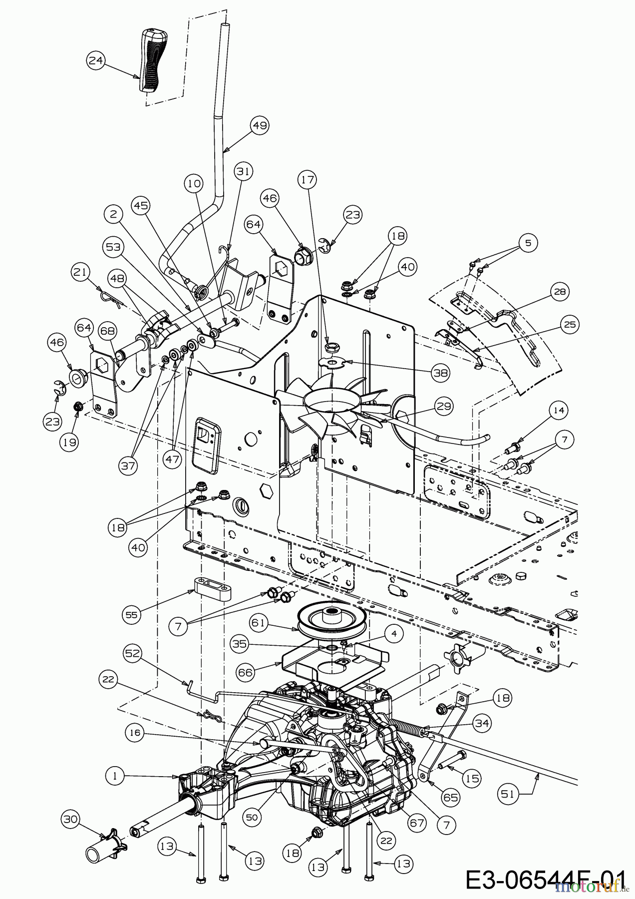  WOLF-Garten Expert Rasentraktoren E 13/96 H 13H2795F650  (2018) Fahrantrieb, Hydrostat, Schalthebel