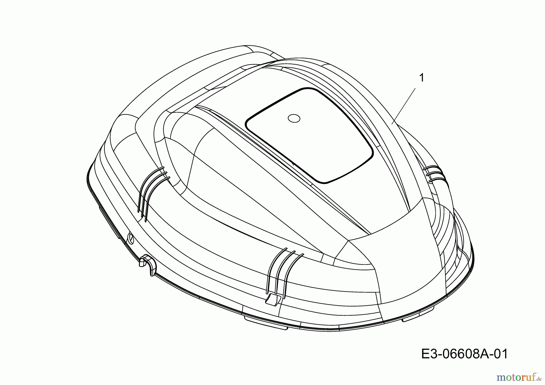  Wolf-Garten Elektromäher mit Antrieb Ambition 48 EAHW 18AR11L-650  (2011) Motorabdeckung