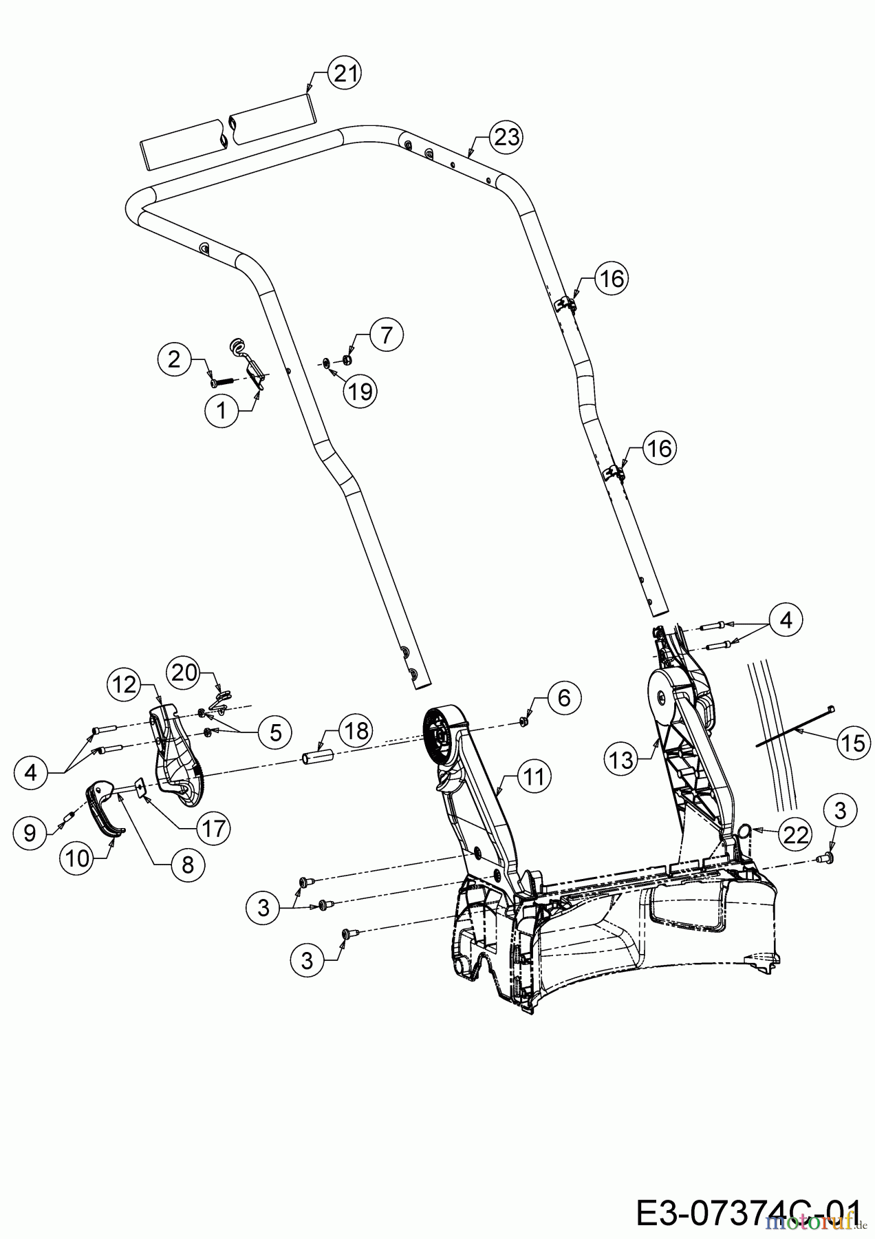  WOLF-Garten Expert Motormäher mit Antrieb Expert 46 BA V 12BVK15E650  (2017) Holm