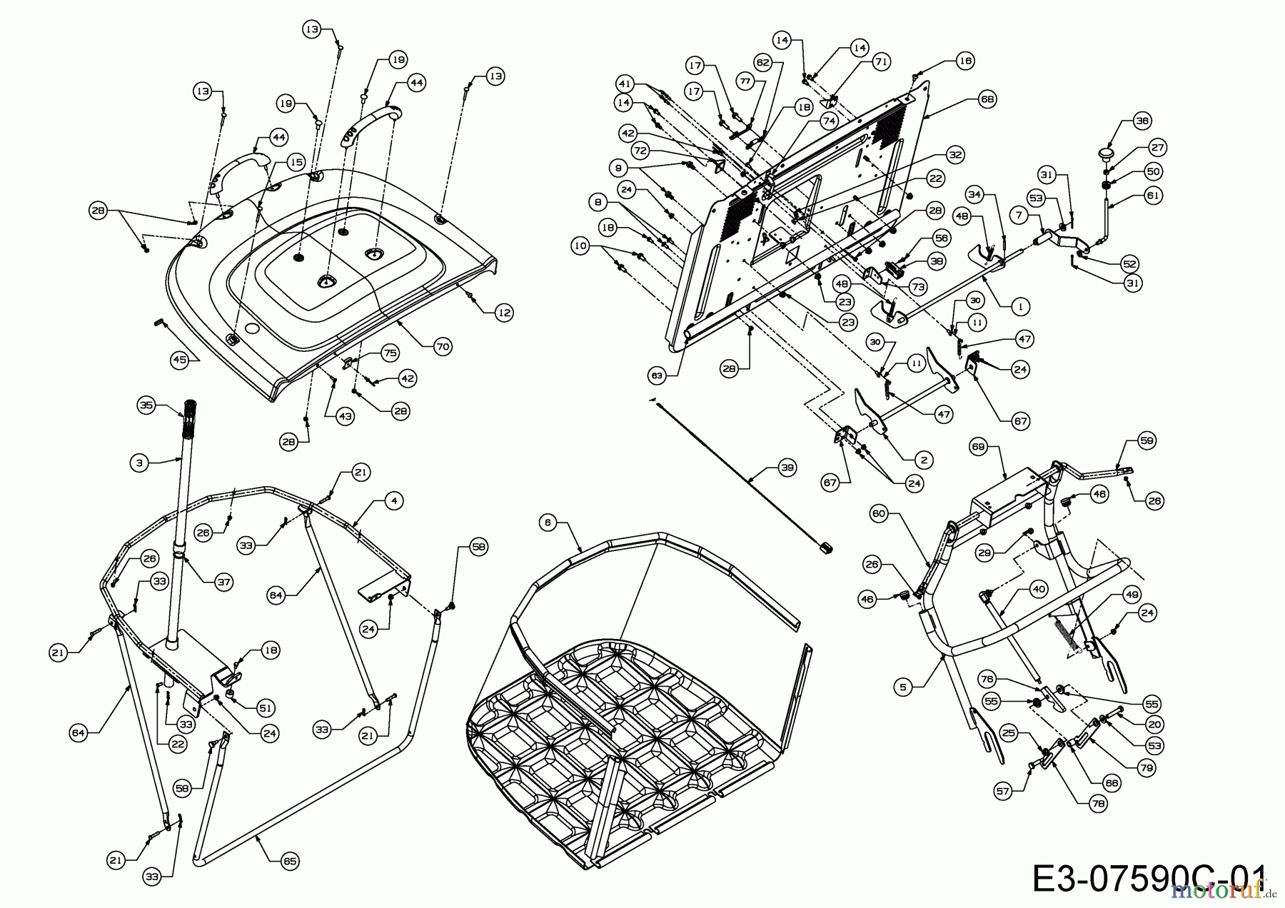  WOLF-Garten Expert Rasentraktoren Expert 92.165 A 13HN90WE650  (2015) Grasfangvorrichtung