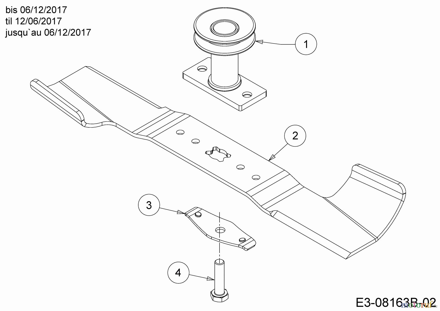  Wolf-Garten Motormäher mit Antrieb AH 4200 H 12A-LV5B650  (2018) Messer, Messeraufnahme bis 06/12/2017