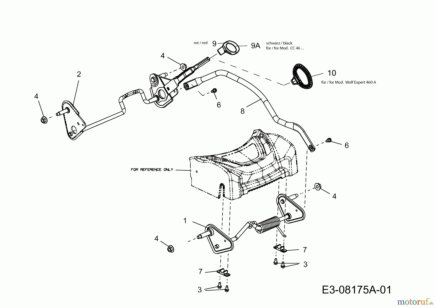  WOLF-Garten Expert Motormäher mit Antrieb Expert 460 A 12A-TUKC650  (2014) Höhenverstellung