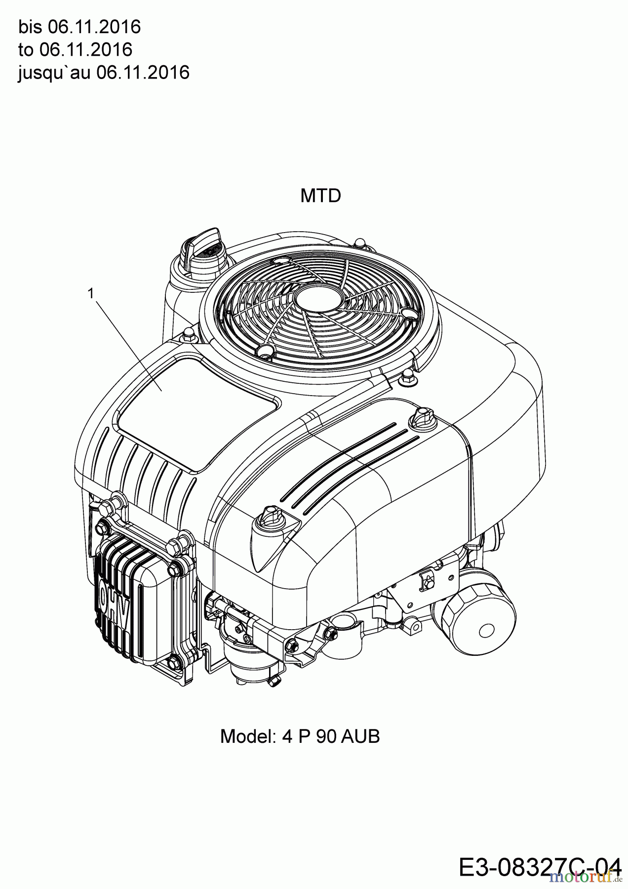  WOLF-Garten Expert Rasentraktoren E 13/96 T 13H2765F650  (2017) Motor MTD bis 06.11.2016