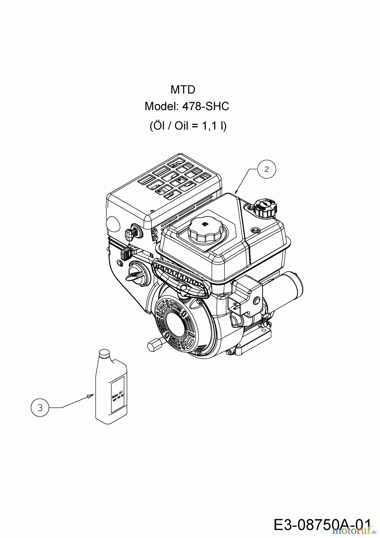  Wolf-Garten Schneefräsen Ambition SF 66 TE 31AY74T3650  (2015) Motor MTD