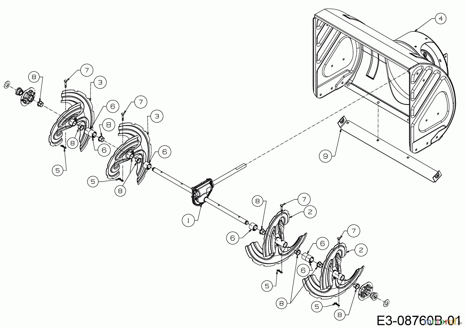  Wolf-Garten Schneefräsen SF 66 E 31AY54T3650  (2019) Fräsgehäuse, Schnecke, Schneckengetriebe