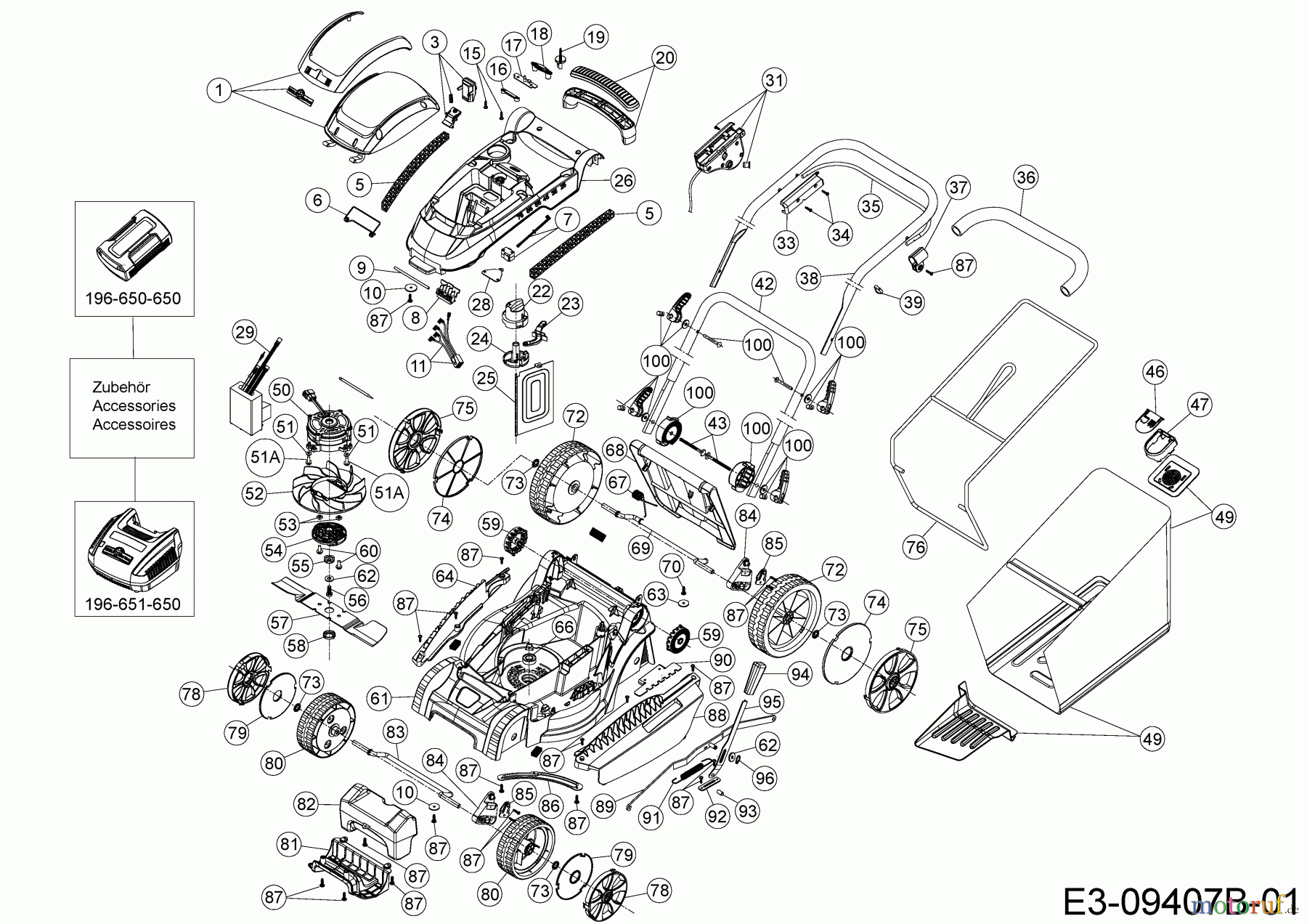  Wolf-Garten Akkumäher 72V Li-Ion Power 40 18AKJJ33650R  (2017) Grundgerät