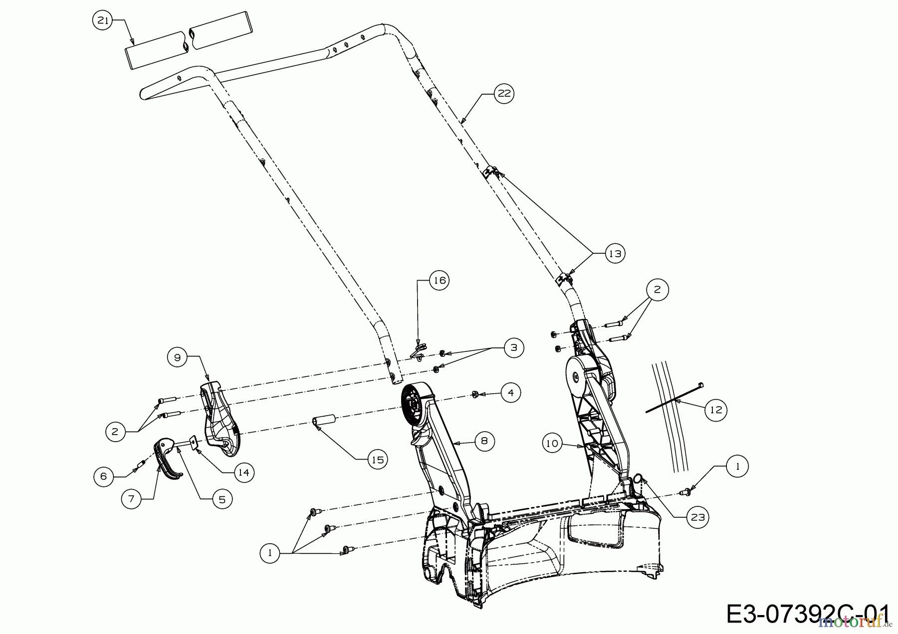  WOLF-Garten Expert Motormäher mit Antrieb Expert 53 BA V IS 12BGQ56J650  (2017) Holm