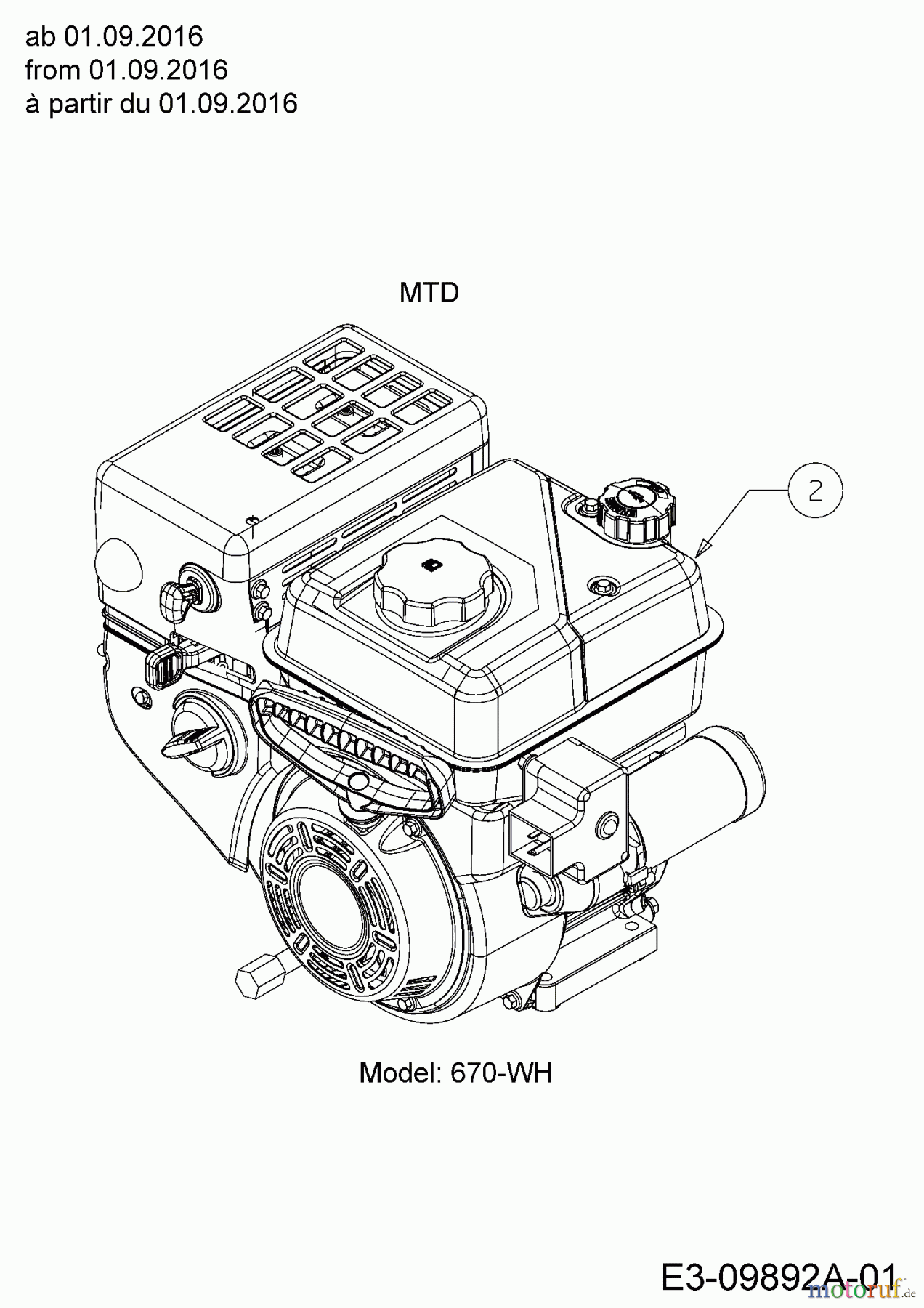  Wolf-Garten Schneefräsen SF 61 E 31AW63F2650  (2017) Motor MTD ab 01.09.2016