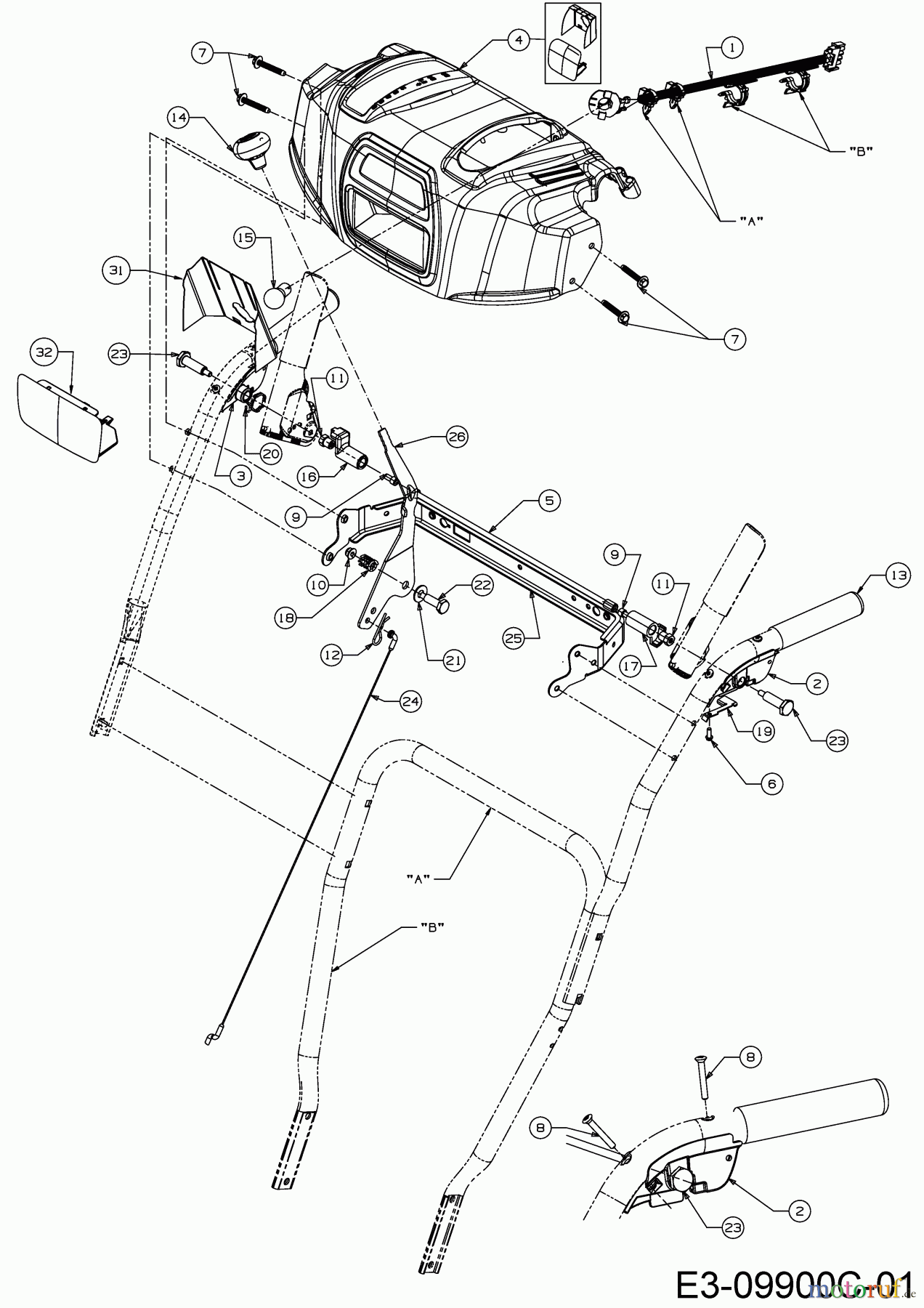  Wolf-Garten Schneefräsen SF 66 E 31AY54T3650  (2019) Armaturenbrett