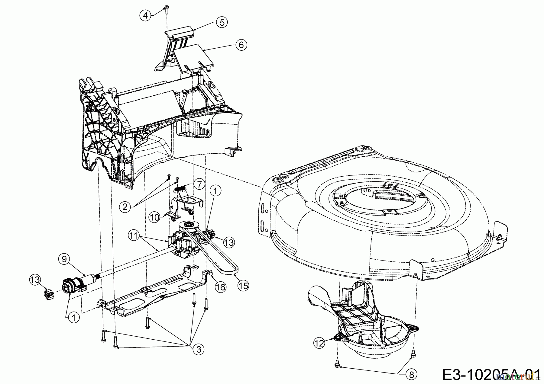  Wolf-Garten Motormäher mit Antrieb AH 4200 H 12A-LV5B650  (2017) Getriebe, Keilriemen