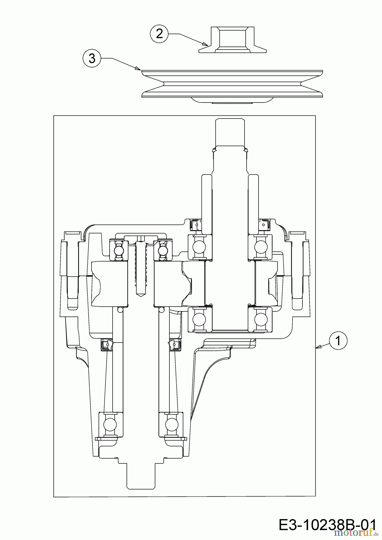  WOLF-Garten Expert Rasentraktoren 95.180 H 13BTA1VB650  (2018) Messerspindel 618-07285A